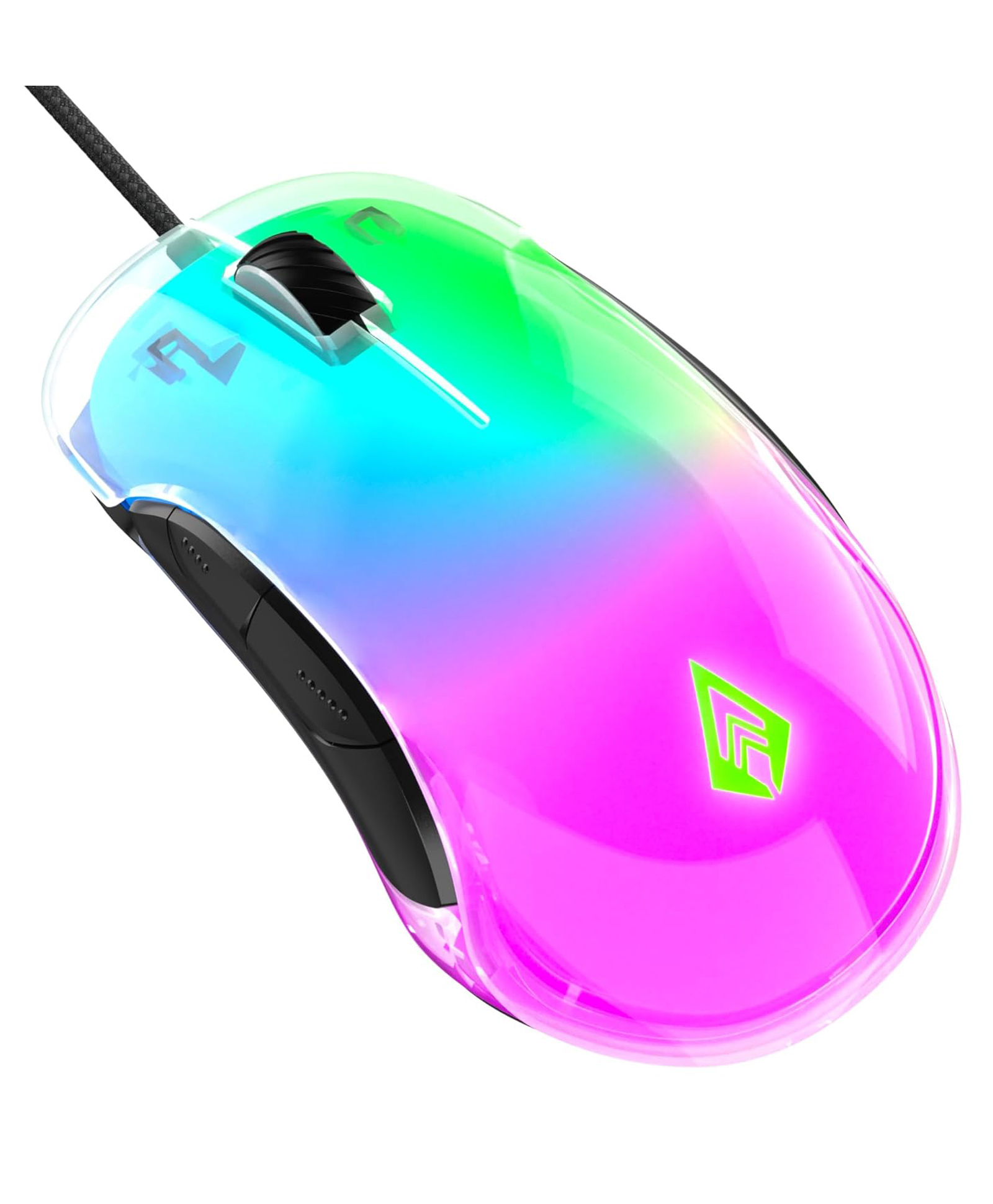 Archer Tech Lab Recurve 400 Transparent Wired Gaming Mouse,12000 Dpi with 1000Hz Polling Rate&8 Buttons,6 Mode Breathing RGB,Sunplus Sensor,Huyu Switches,Compatible with Pc/Mac - Transparent-image-21