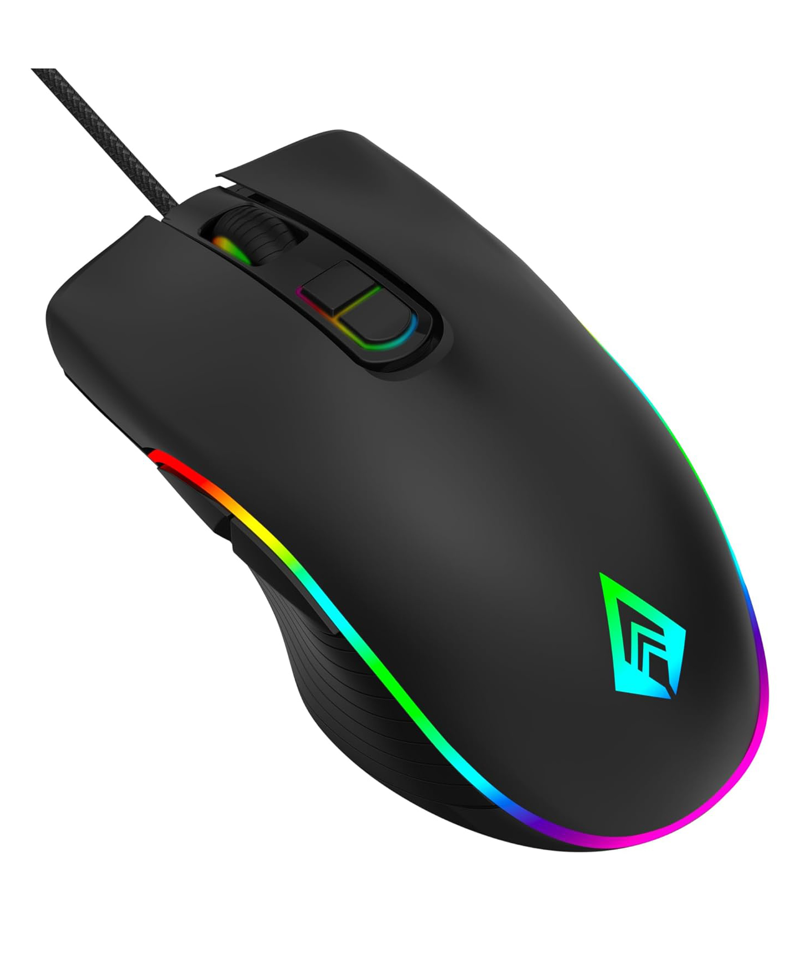 Archer Tech Lab Recurve 300 Wired Gaming Mouse,12000 Dpi with 1000Hz Polling Rate 8 Buttons, Support, 6 Mode RGB, Sunplus Sensor, 10 Mn+ Clicks Huyu Switches, Compatible with Pc/Mac - Black-picture-19