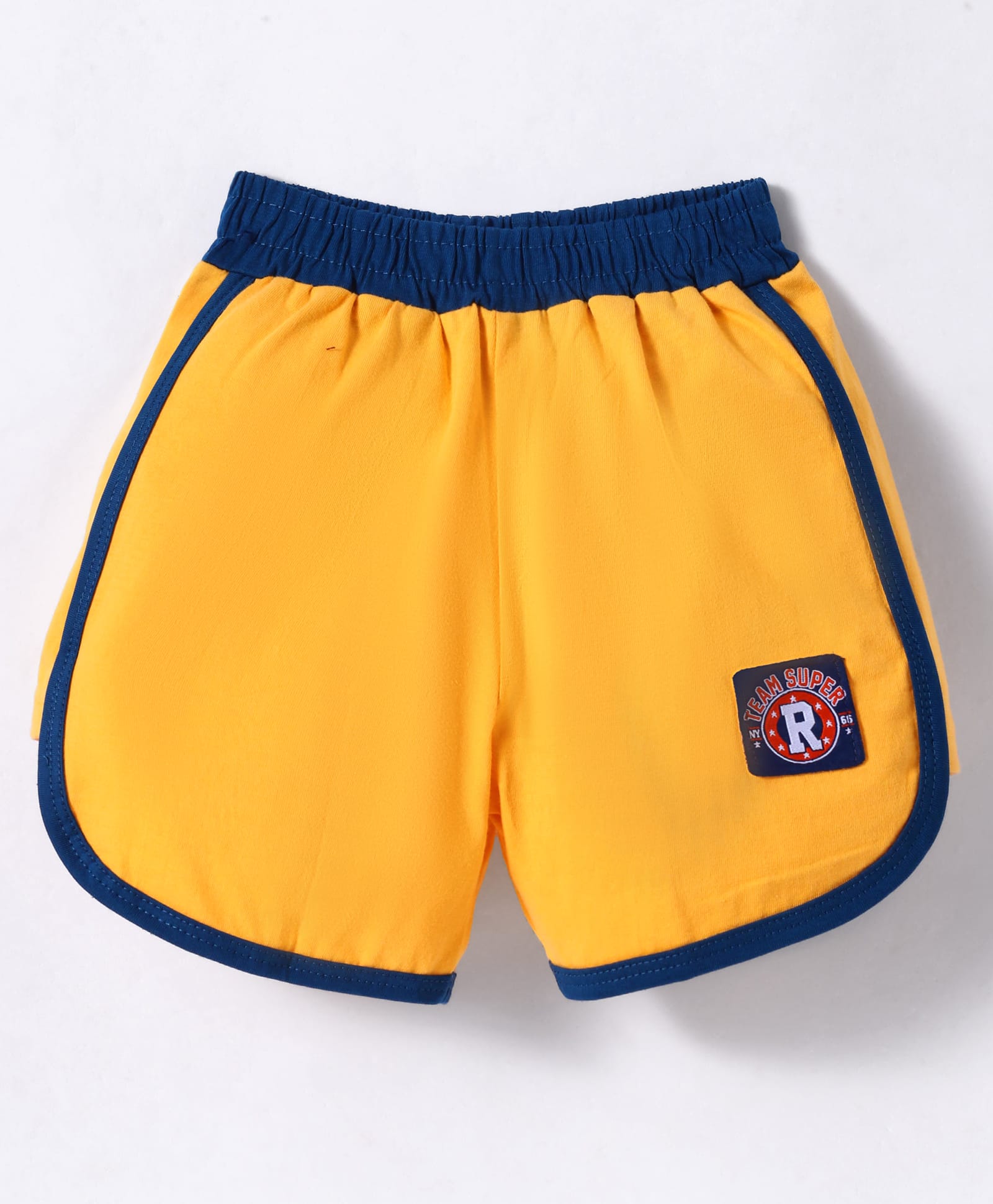 Tango Single Jersey Knit Above Knee Length Shorts with Super Team Badge - Yellow-image-16