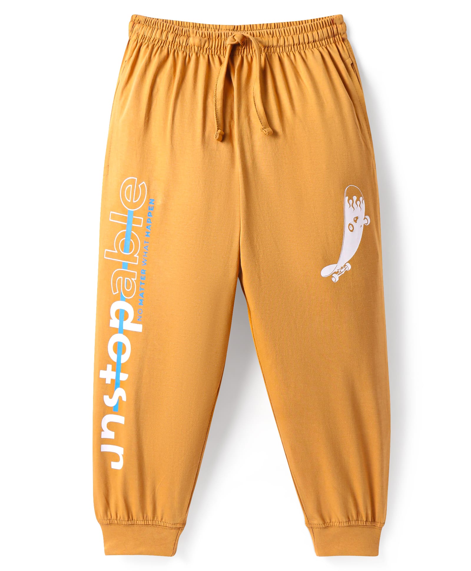 Taeko Single Jersey Knit Full Length Lounge Pant with Text Print - Yellow-picture-21