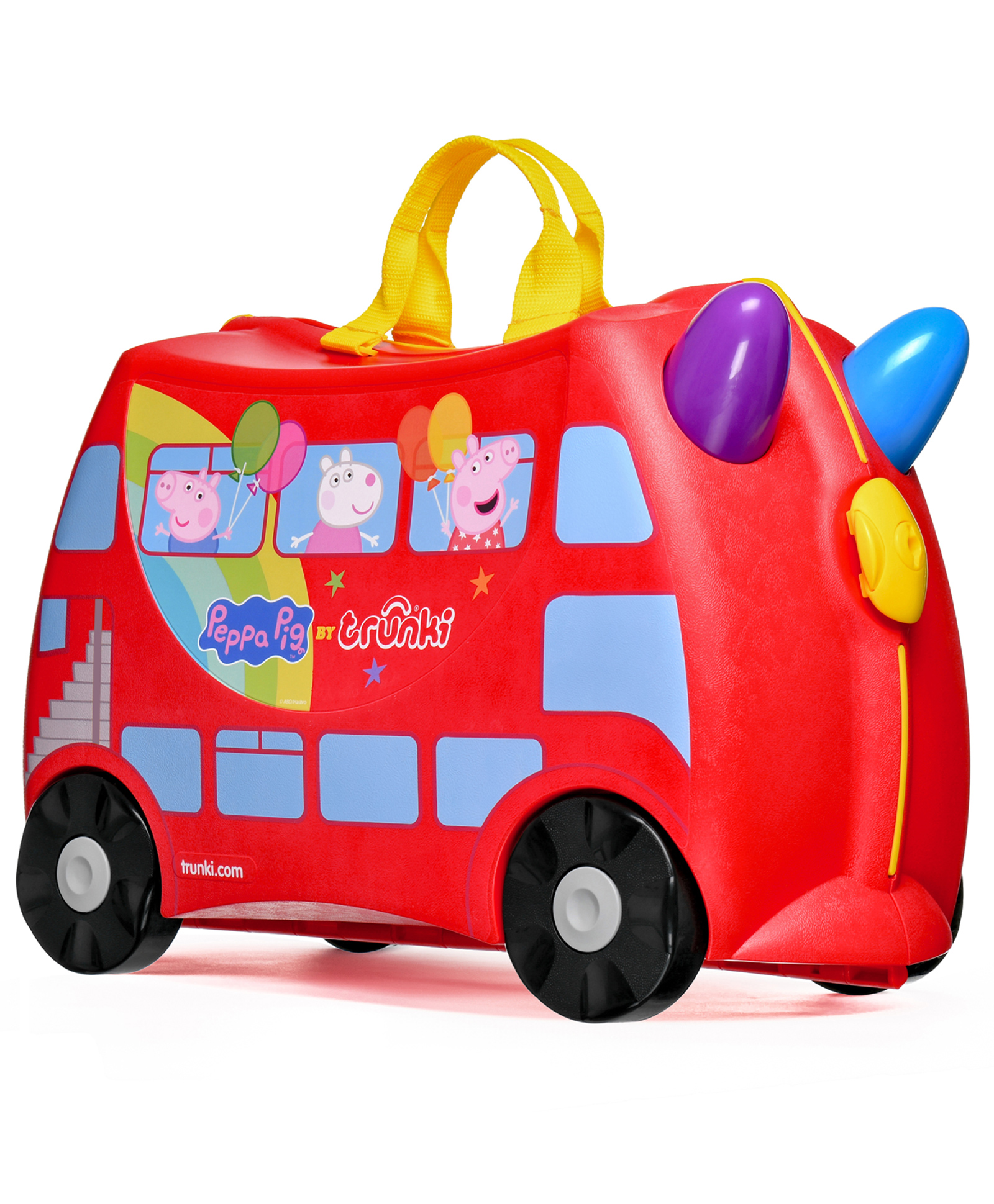 Trunki Rideon Shaped Peppa Pig Print Suitcase - Red-image-5