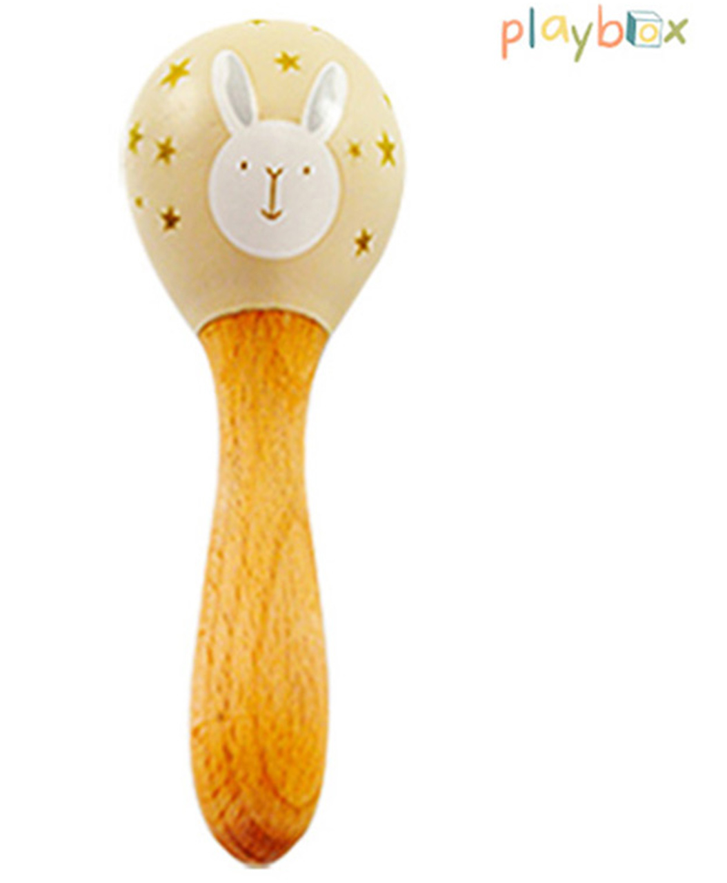 Playbox Wooden Non-Toxic Forest Rattle Toys for Kids | Discover Sounds and Explore Textures, Pack of 1 in Multicolor (Baige)-image-3