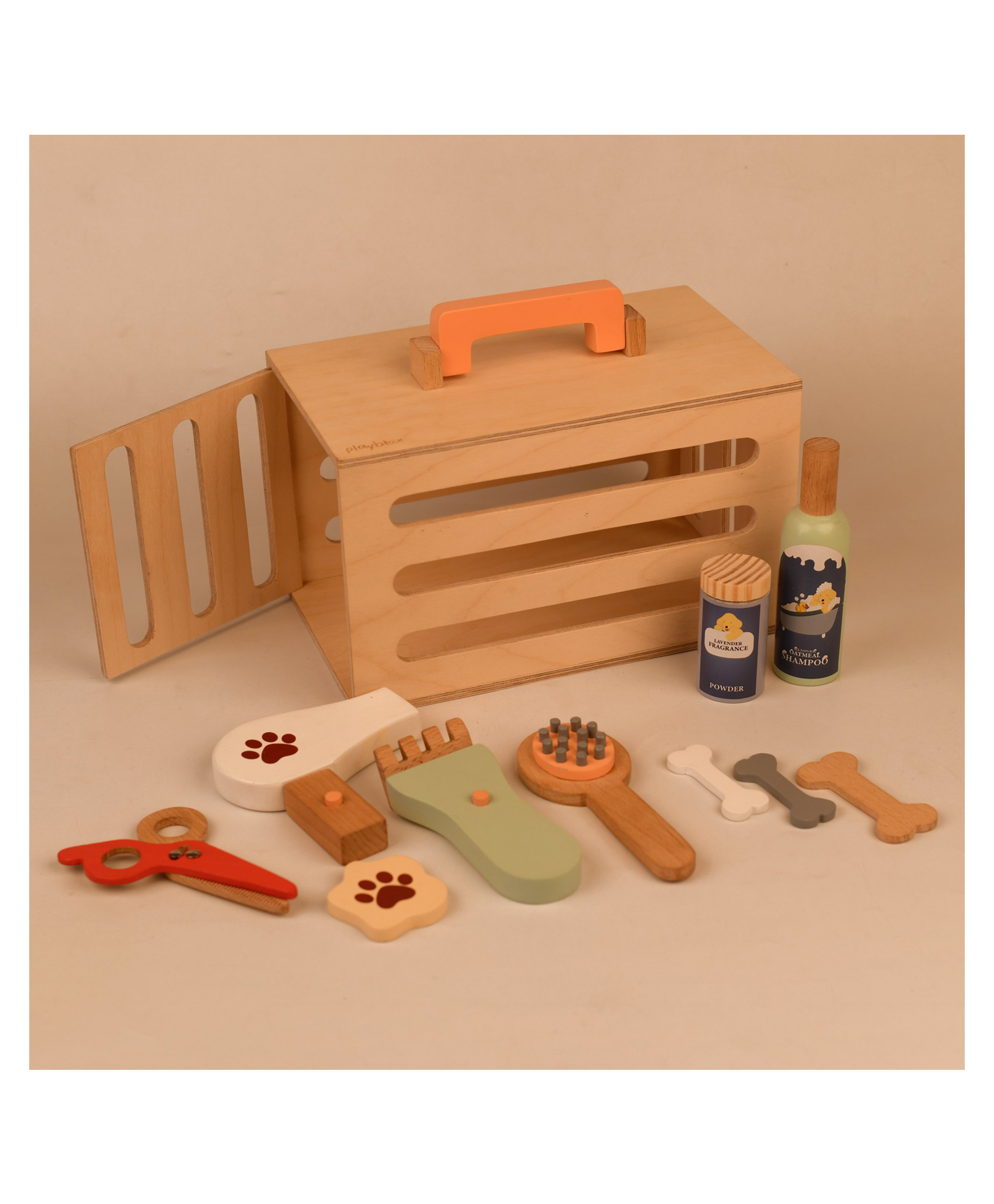 PlayBox Pet Grooming Play Set Wooden Toy | Pretend Play Toddler & Kids Baby Toys-image-20