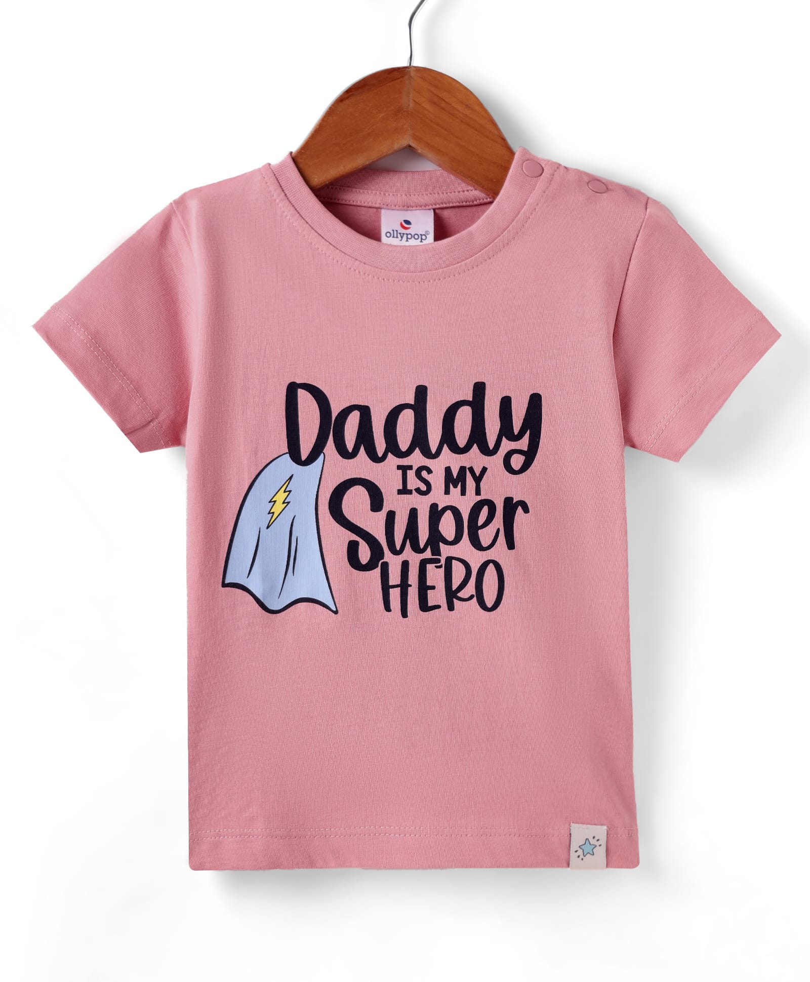 Ollypop Sinker Knit Half Sleeves T-Shirt with Text Print - Pink-picture-19