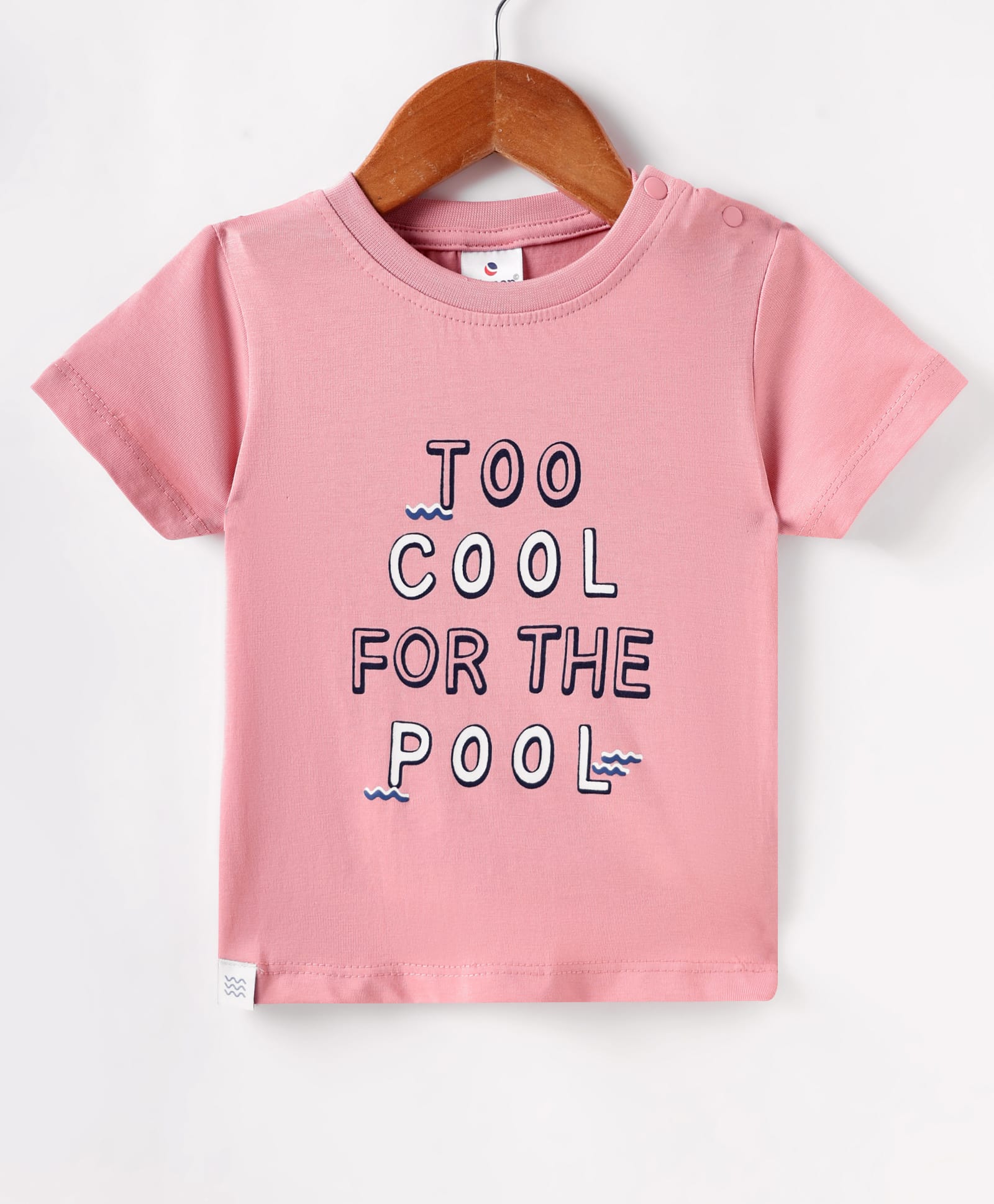 Ollypop Sinker Knit Half Sleeves T-Shirt with Text Print - Pink-picture-15