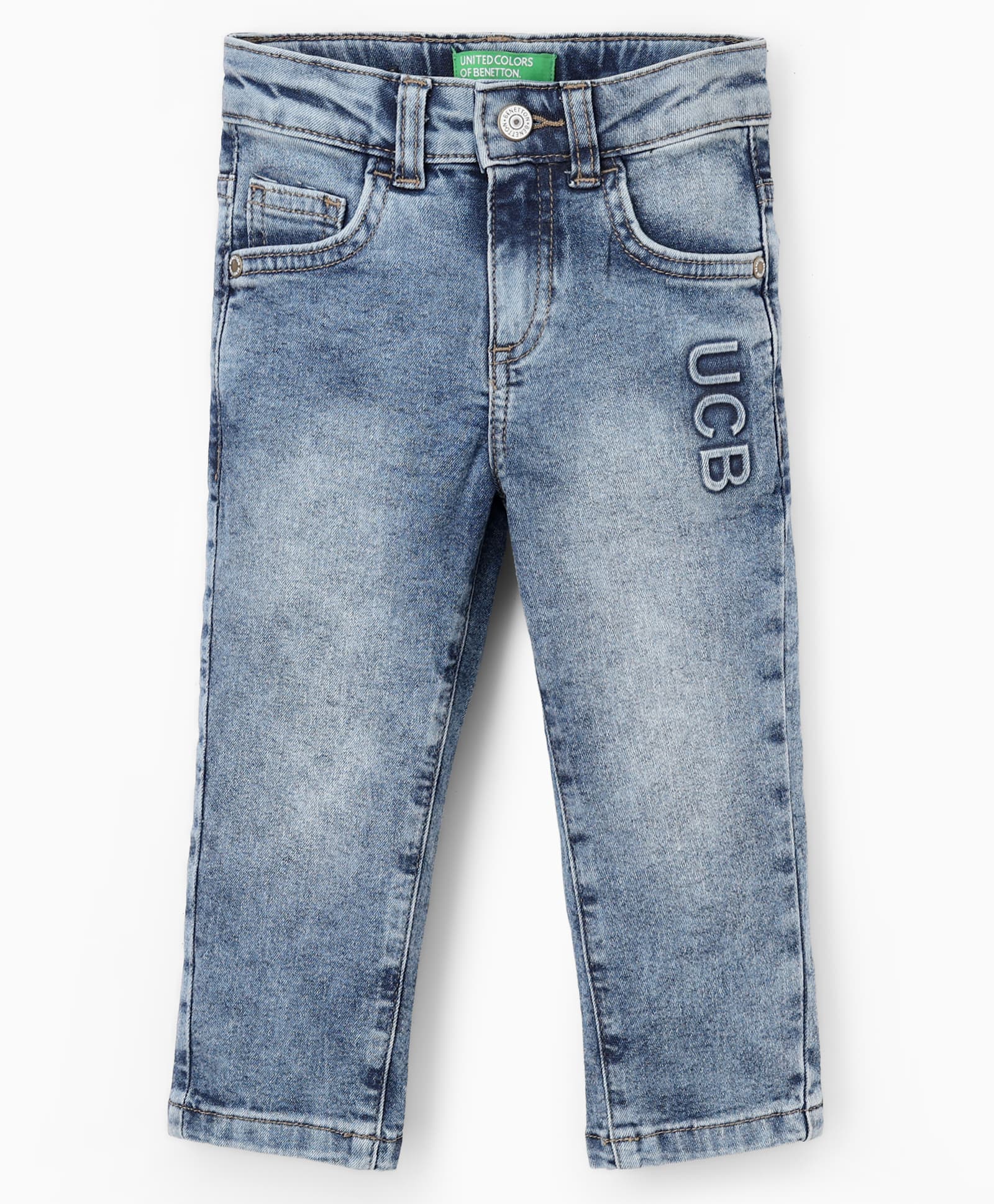 UCB Cotton Woven Full Length Solid Jeans With Pockets - Light Blue-picture-28