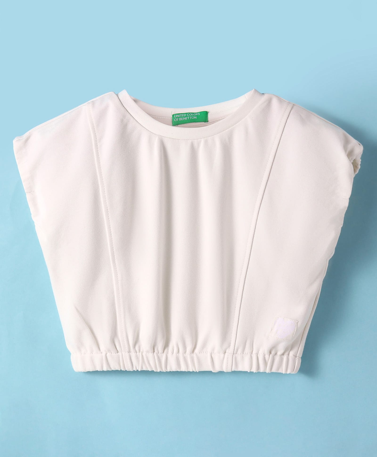 UCB Knit Half Sleeves Solid Top - Off White-image-21
