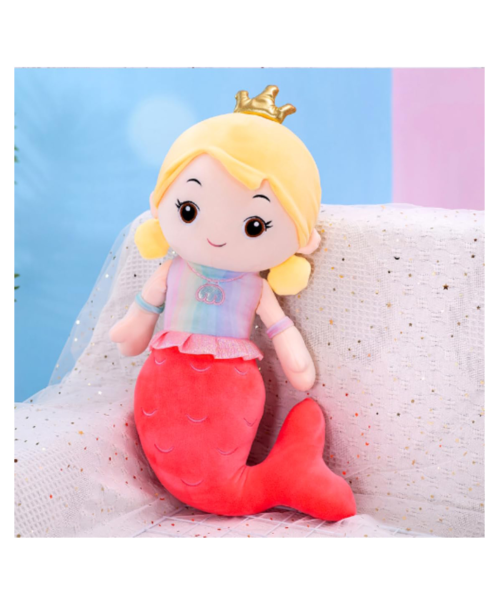 Besties Mermaid Soft Toy For Kids Red - Height 50 cm-picture-25