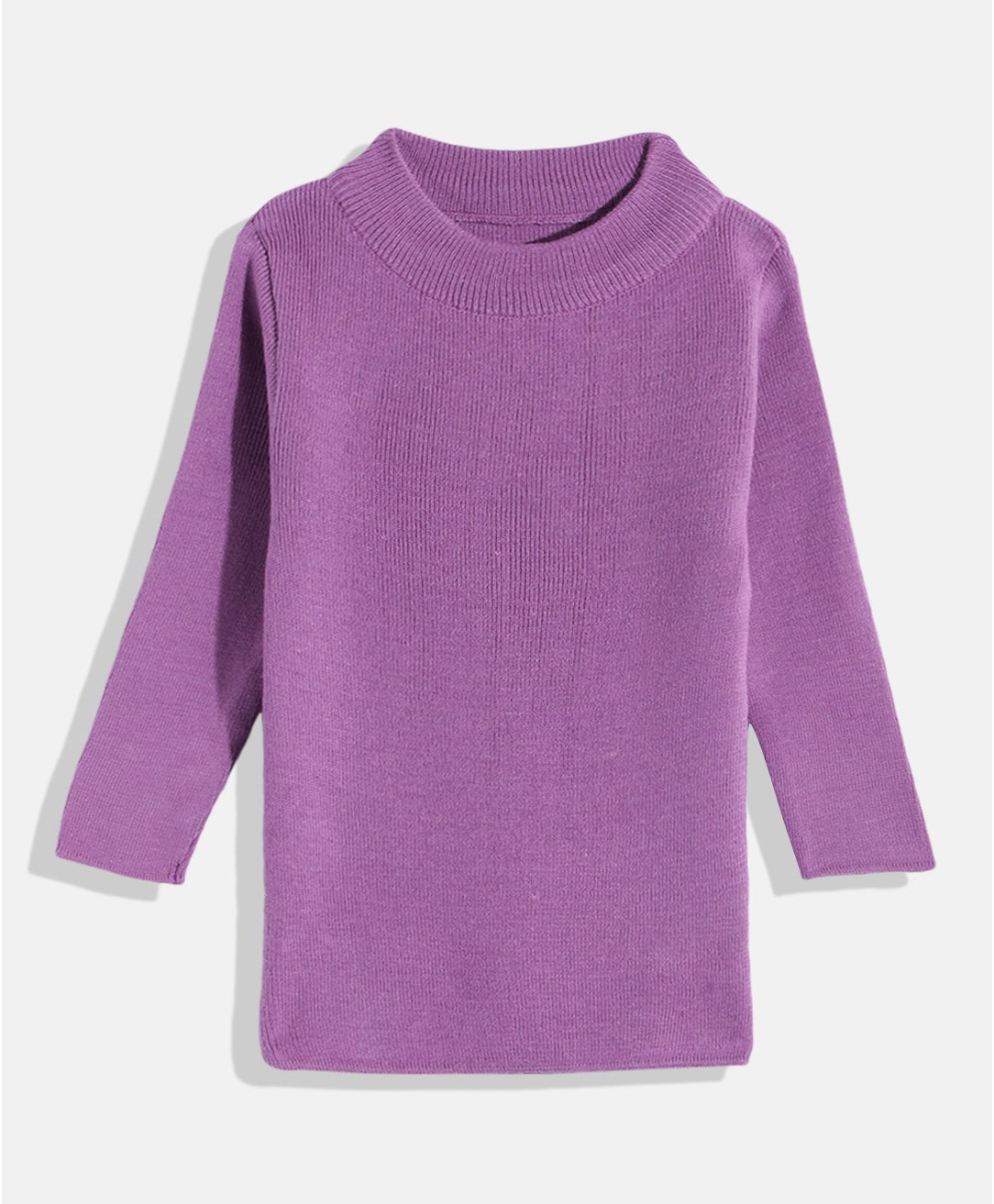 RVK Full Sleeves Solid Skivvy Sweater - Purple-picture-6