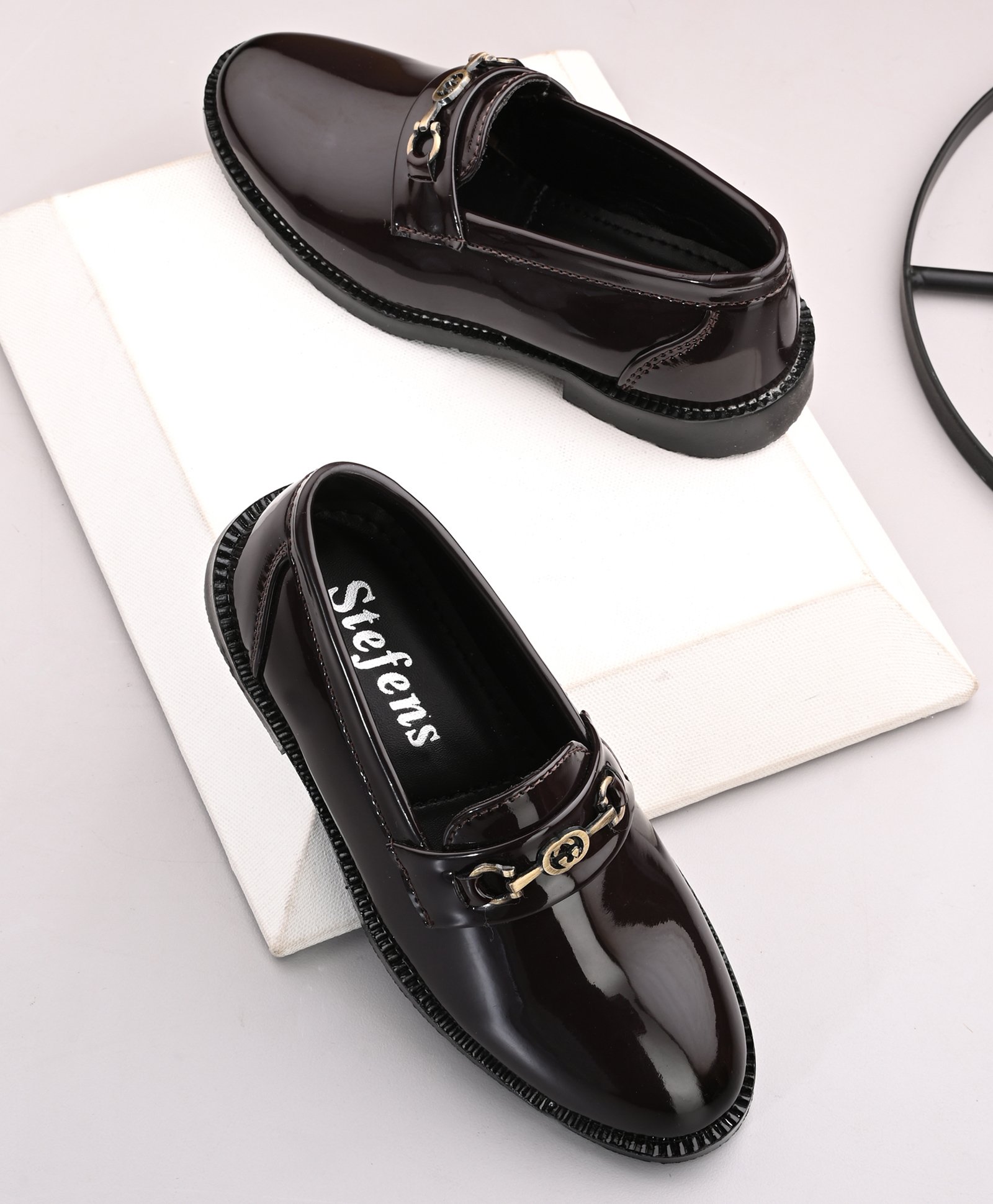 Stefens Metal Applique Detailed Loafers - Brown-image-20