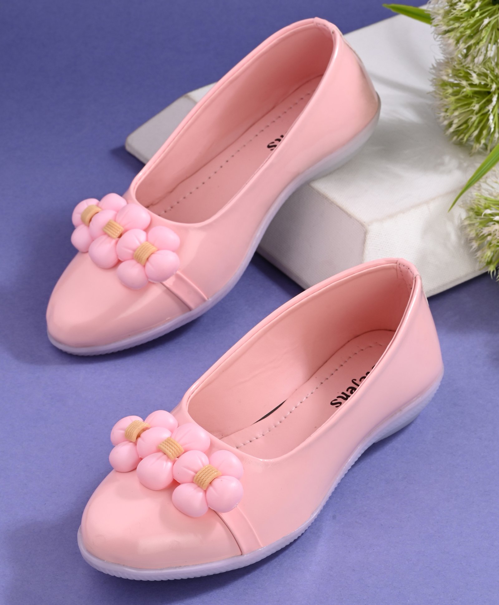 Stefens Floral Applique Detailed Ballerinas - Pink-picture-14
