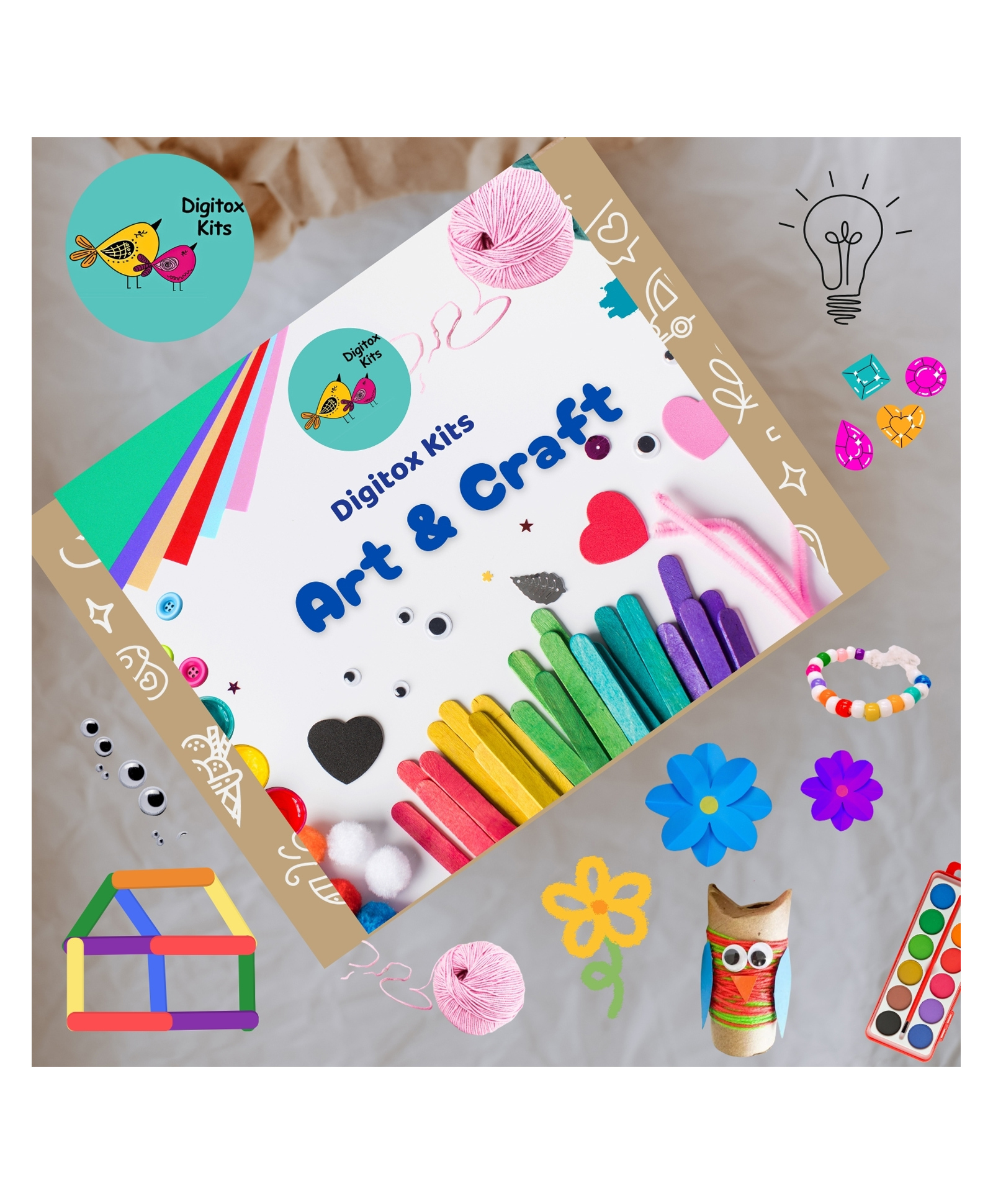 Digitox DIY Art & Craft Kit for Kids | DIY Art & Craft Kit | Birthday Ideas for kids | Perfect Return Gifts | 3 Years, 4 Years, 5 Years, 6 Years Boys and Girls-picture-22