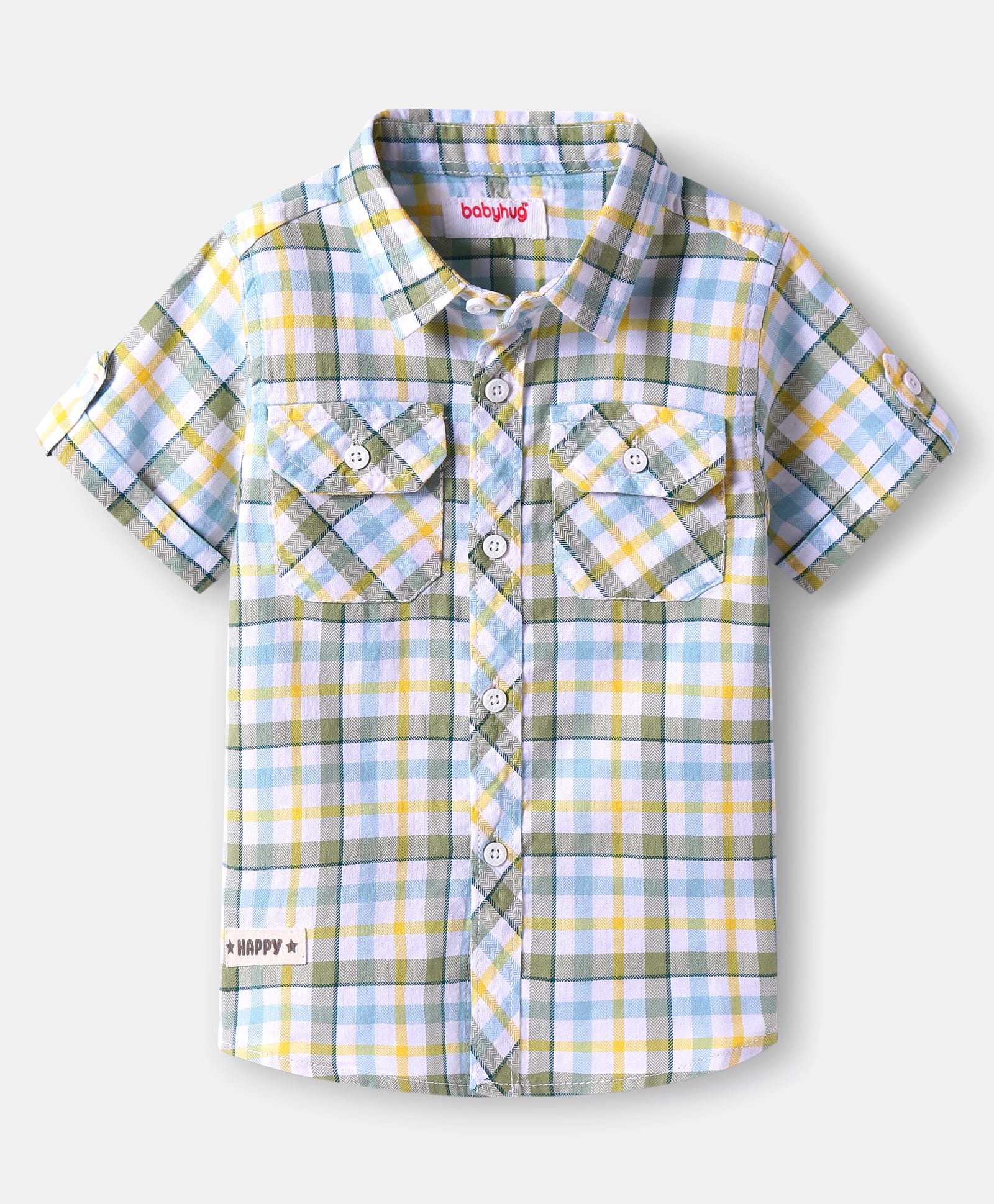 Babyhug Cotton Woven Half Sleeves Checkered Shirt - Multicolor-picture-27