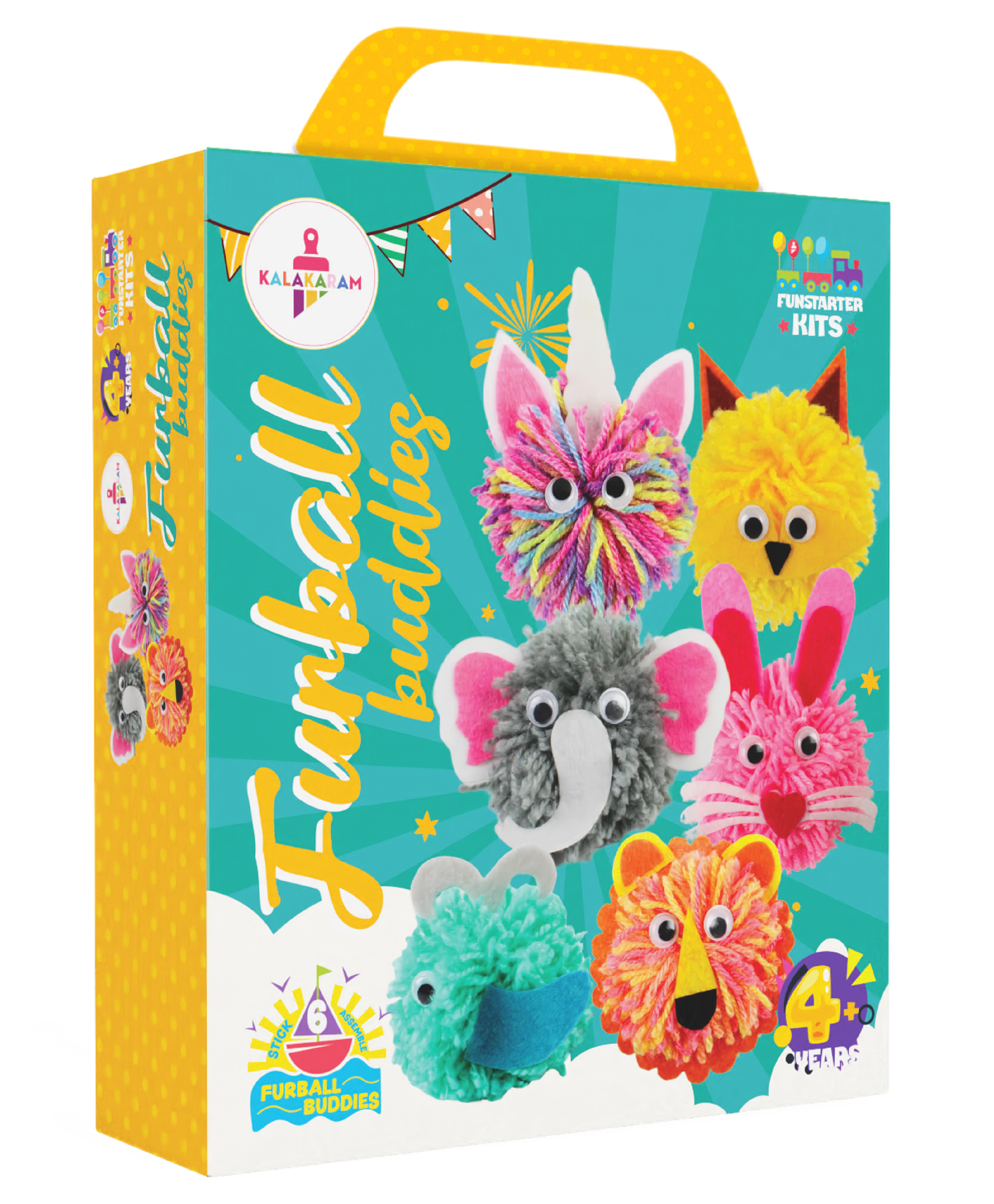 Kalakaram Furball Buddies DIY Art & Craft KitMess-Free Creative Activity for Kids - Green-picture-25