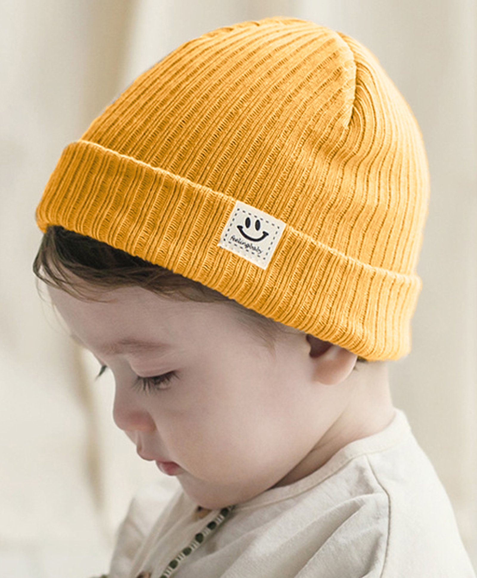 Bembika Cotton Self Designed Beanie Cap - Yellow-picture-10