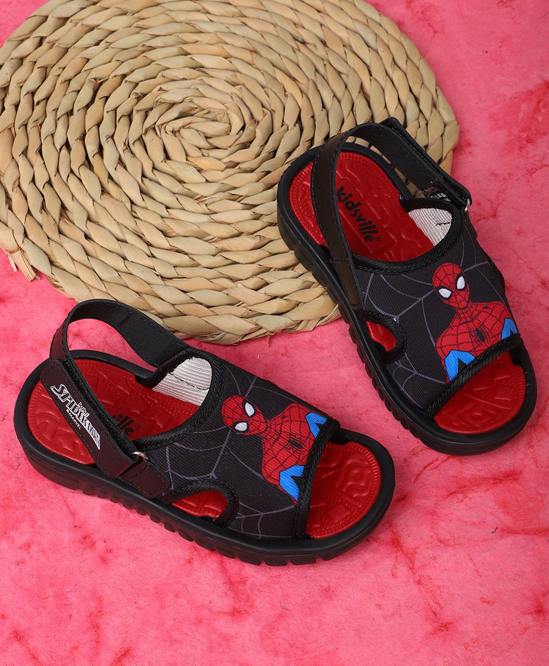 Kidsville Marvel Featuring Spider Man Designed Sandals - Black-picture-32