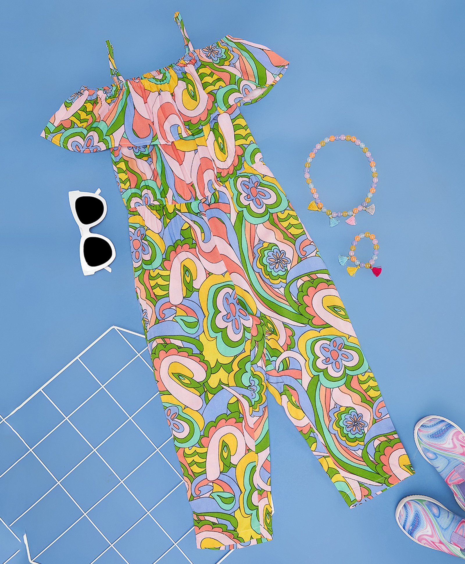 YU by Pantaloons Rayon Cold Shoulder Sleeves Floral Printed Jumpsuit - Multi Colour-picture-40