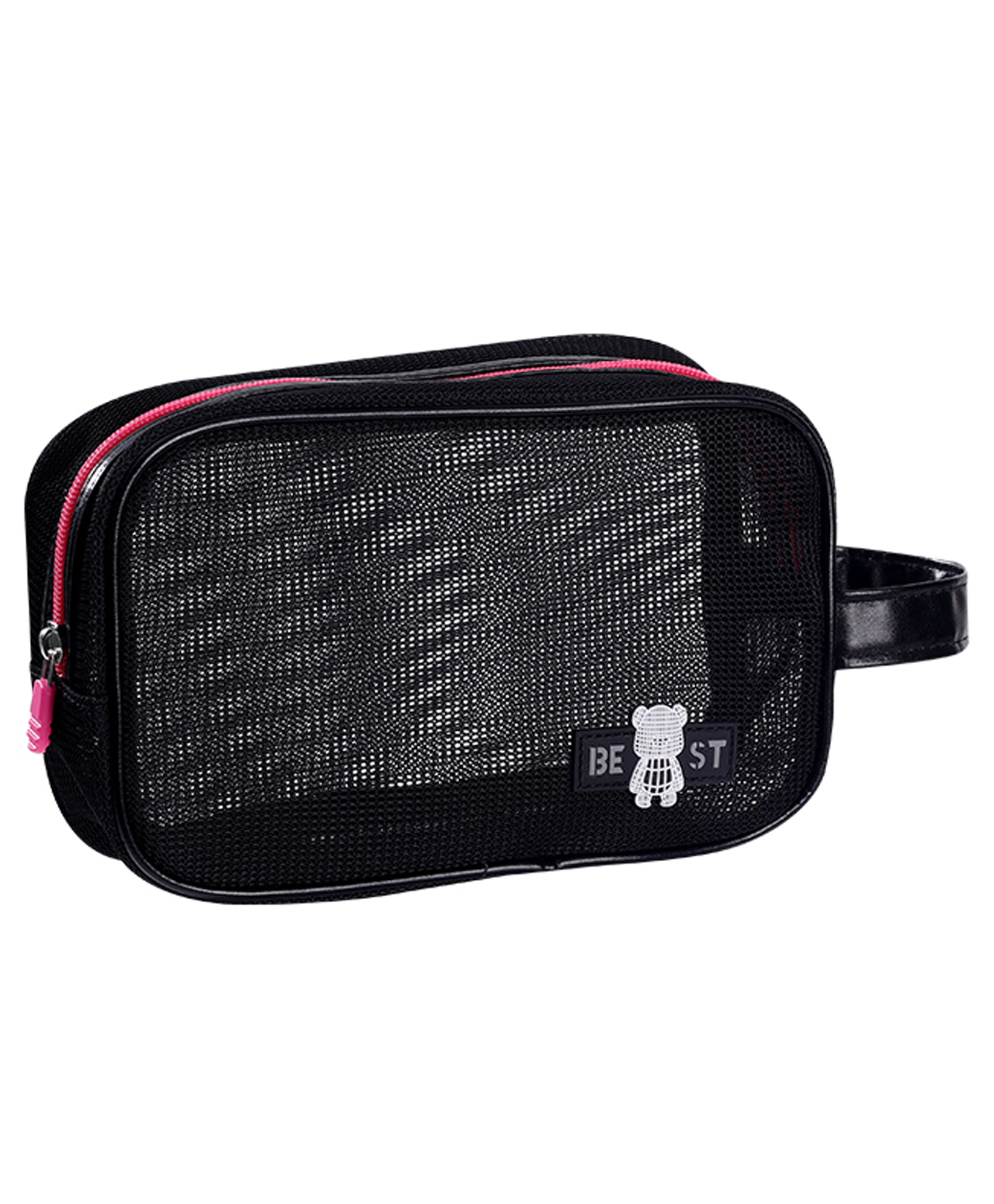 Uninest Portable Lightweight Travel Cosmetic Bag Zippered Pouch for Women and Men, Waterproof Washbag for Makeup Organizer & Toiletries Kit (Black)-image-11