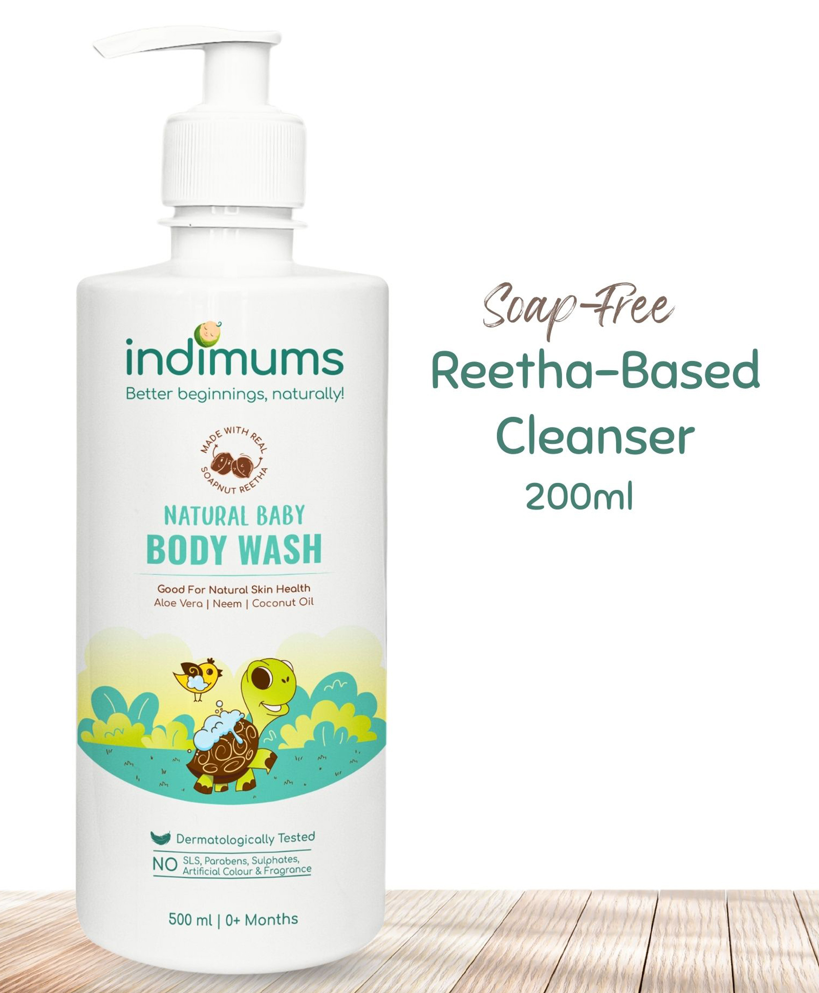 indimums The Indi Mums Reetha-Based Natural Baby Body Wash - Protects Natural Oils & Promotes Skin Health, Gentle, No Tear, PH balanced & Hypoallergenic Formula, 0 month+ | 500ml |-picture-11