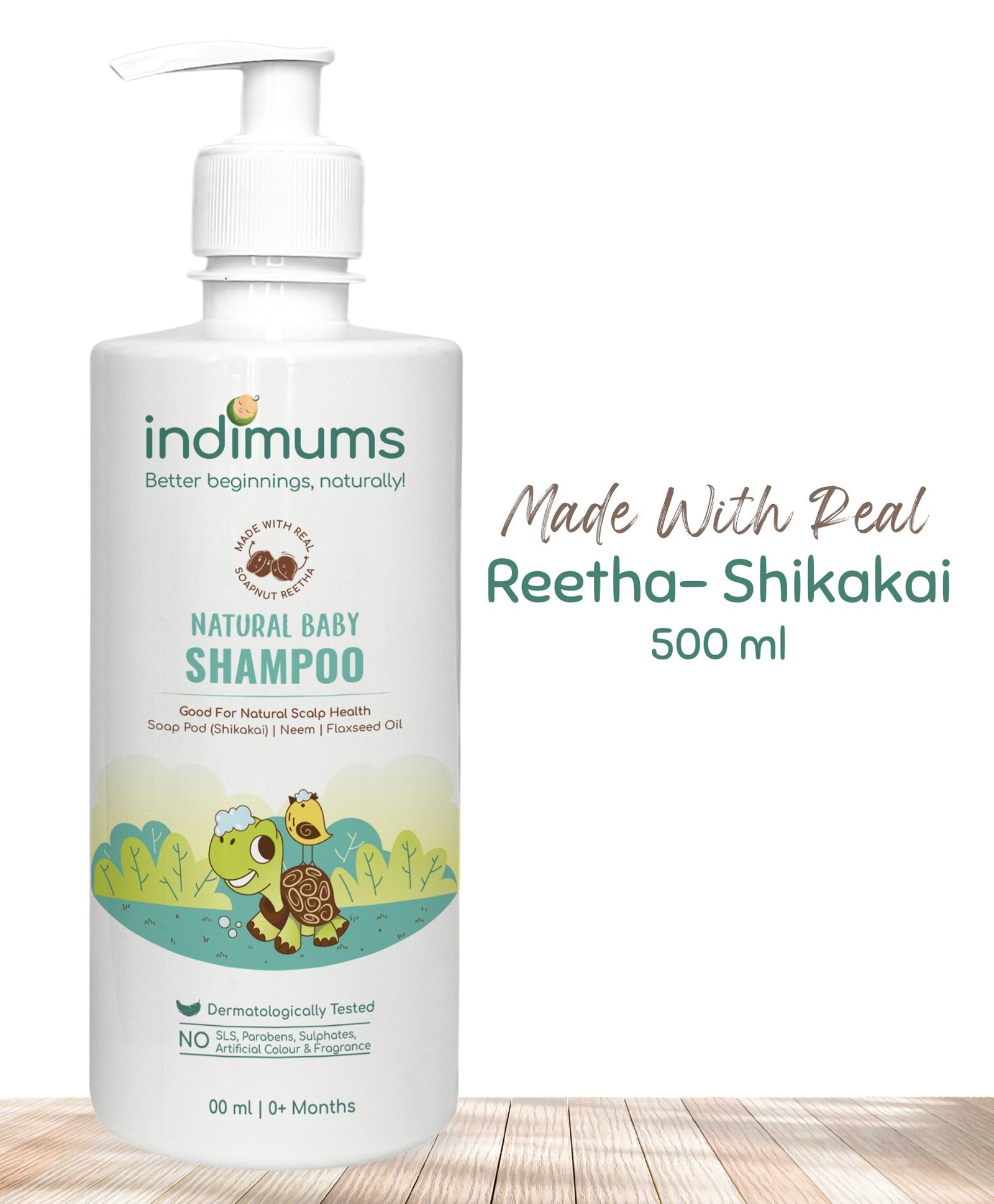 indimums The Indi Mums Reetha-Shikakai Natural Baby Shampoo - Promotes Healthy Scalp & Hair, Gentle, Tear-free, Easy-to-Wash & Moisturising, 0 months+, 500ml-picture-20