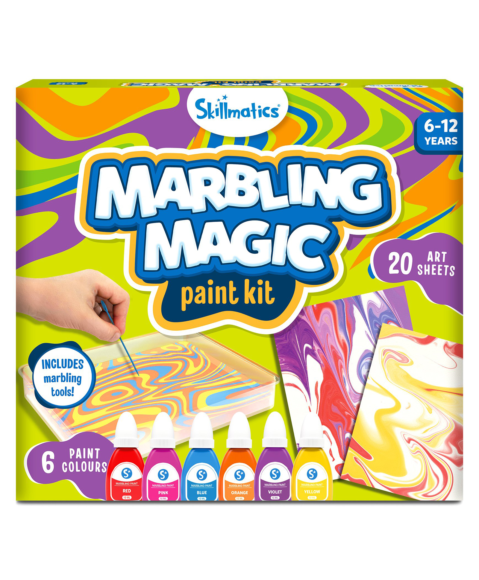 Skillmatics Art & Craft Activity - Marbling Magic Paint Kit, Water Marbling Kit for Kids, Craft Kits & Supplies, DIY Creative Activity, Gifts - Multicolor-picture-23