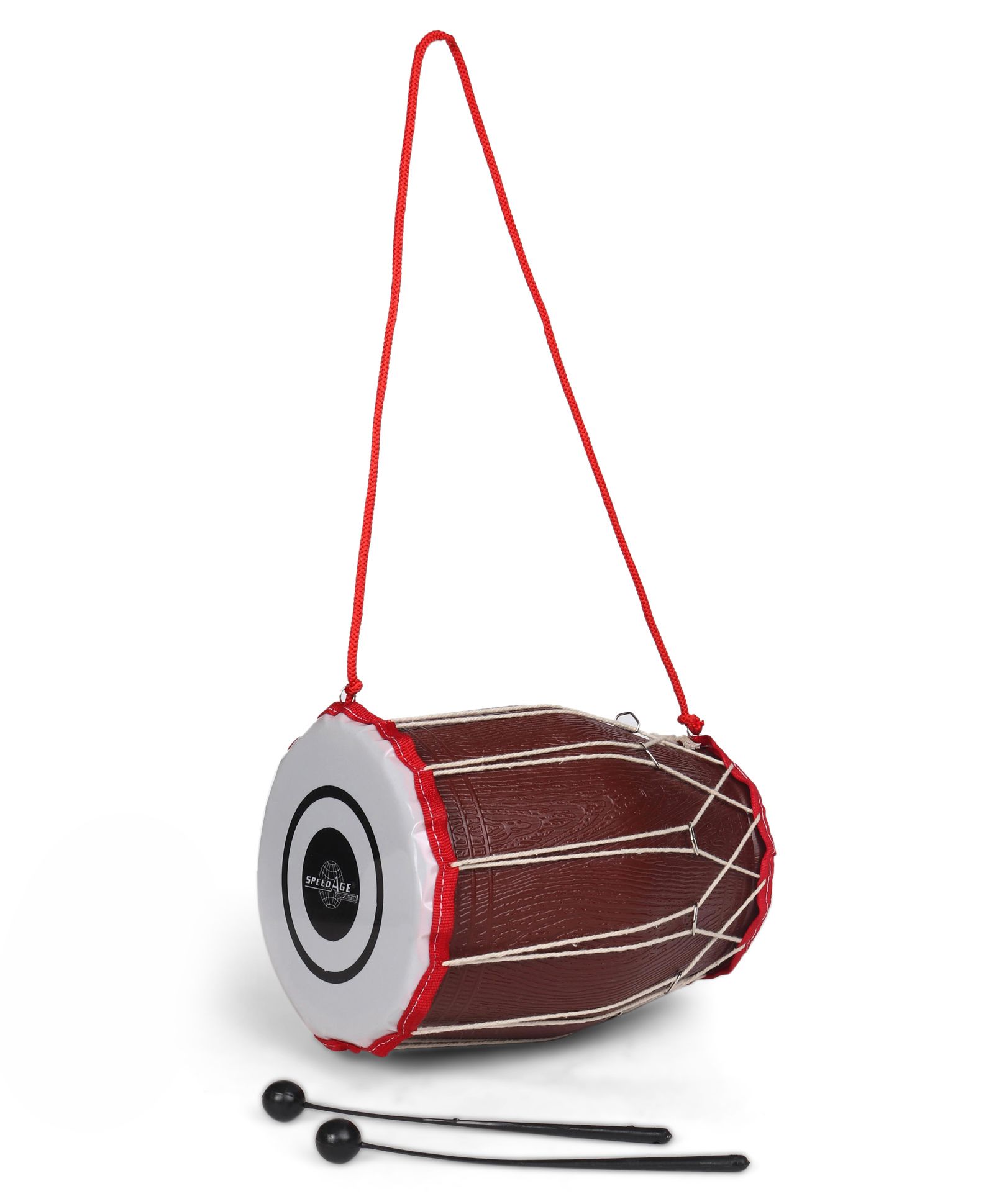 Speedage Classic Dholki With 2 Sticks (Color May Vary)