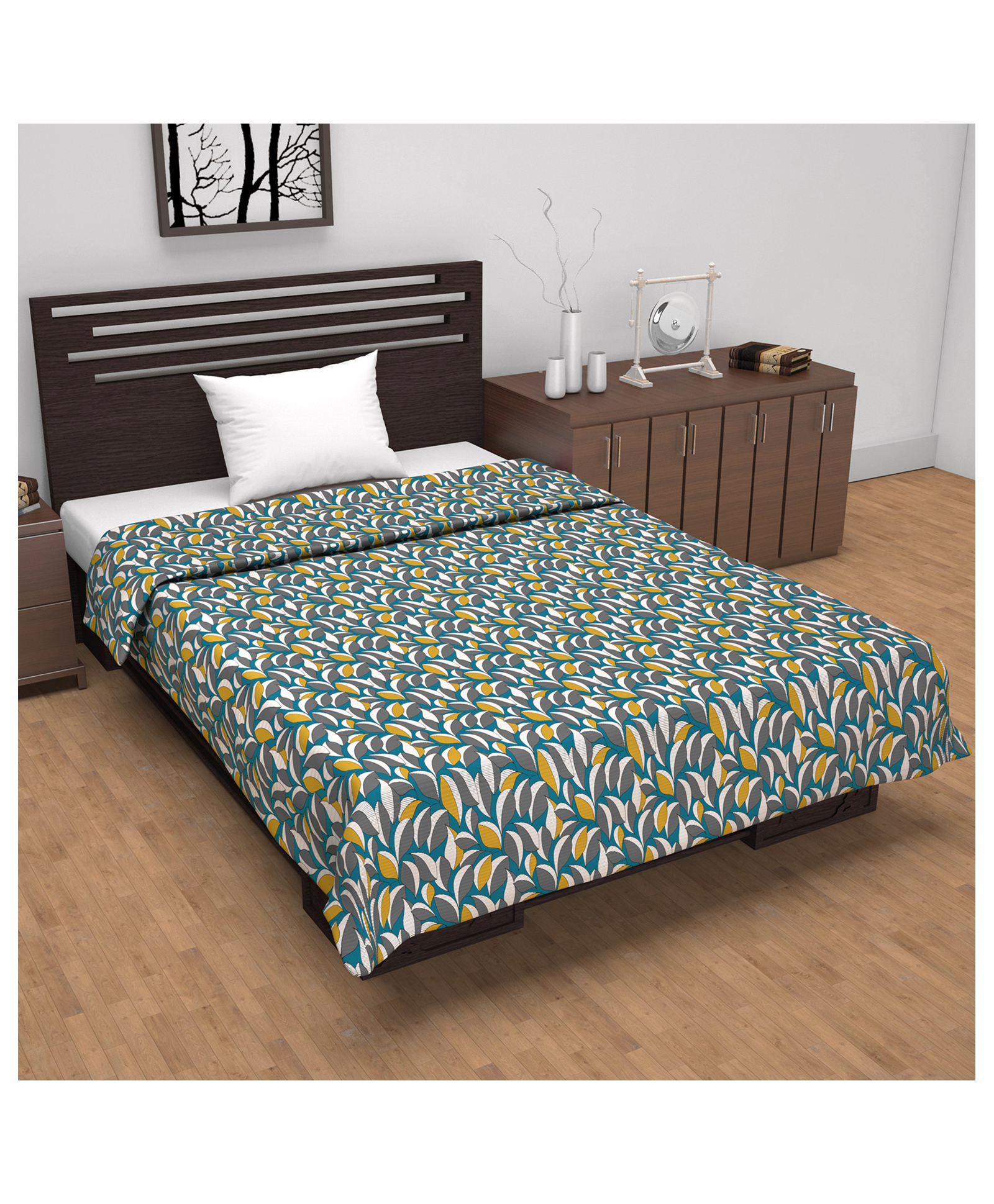 Divine Casa Floret 100% Cotton Single Dohar | 144 TC | Soft & Lightweight | Cozy Bedding for All Seasons - Woody Petals-picture-14