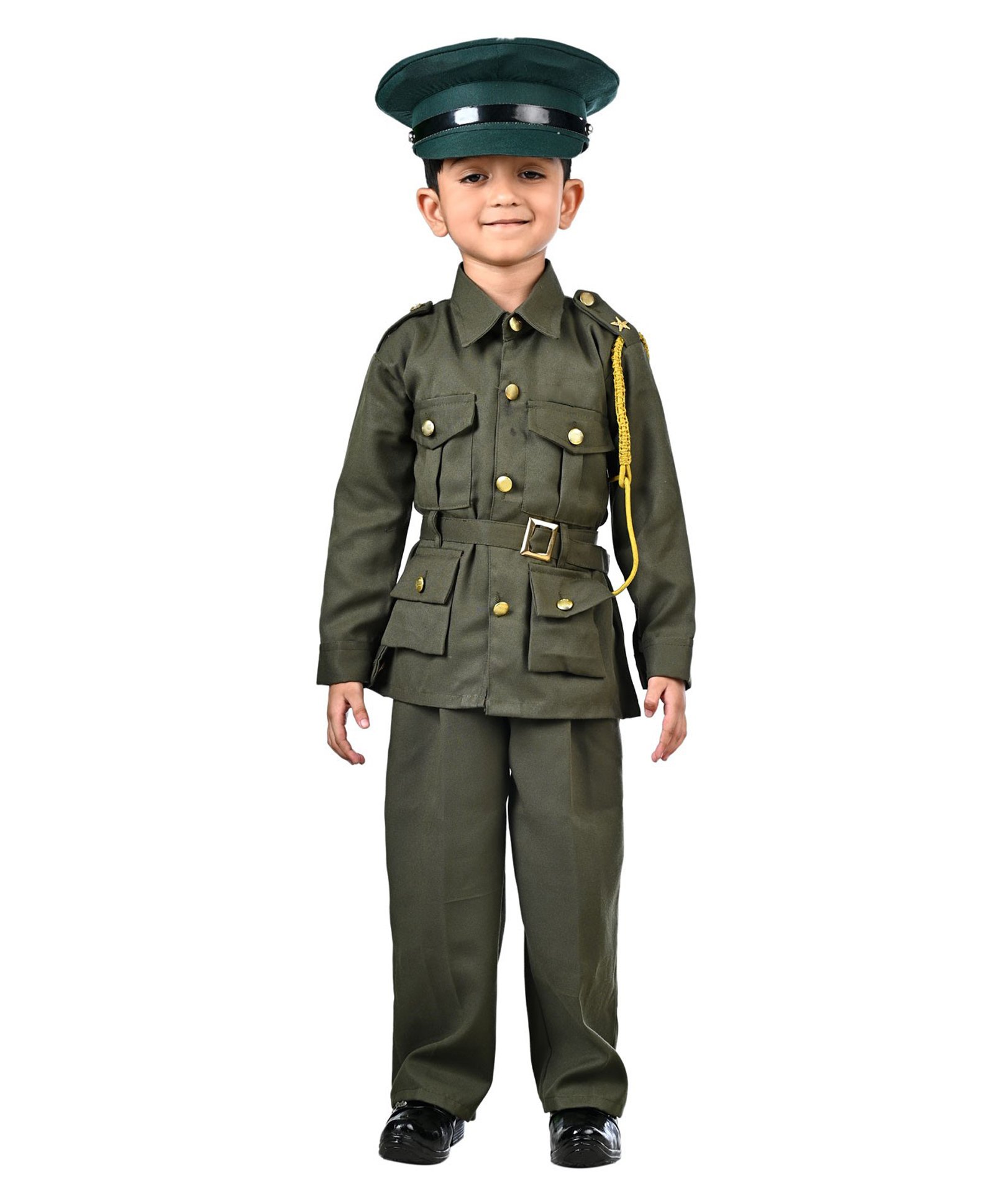 BookMyCostume Indian Army General Profession Community Helper Theme Costume - Green