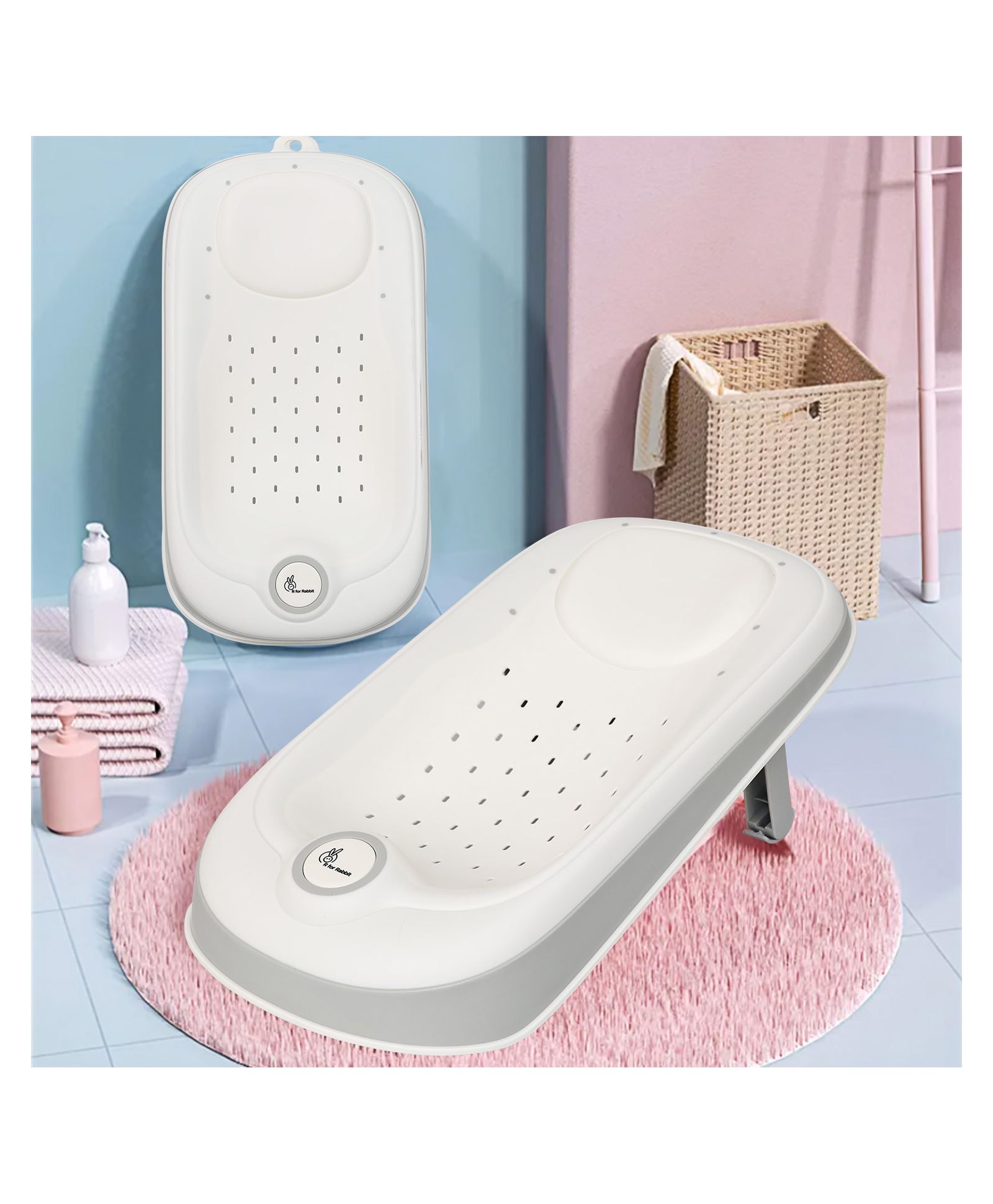 R for Rabbit Fun Time Aqua Baby Bather - Grey-image-11