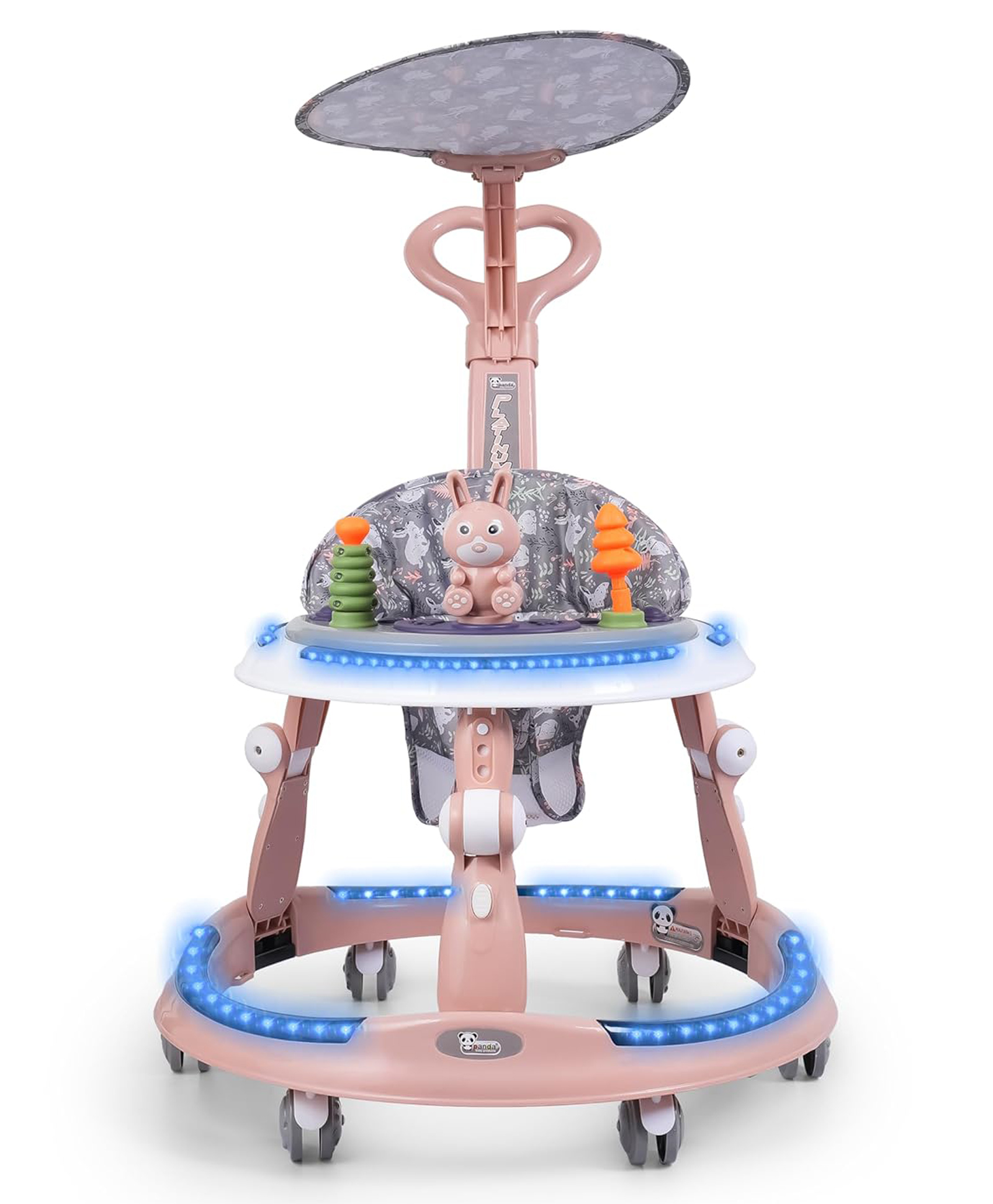 JoyRide Platinum Baby Walker 6-24 Months | Adjustment Walker for Kids Boy and Girl with Integrated RGB Lights, Switchable Food & Musical Toy Tray Activity Walker-picture-4