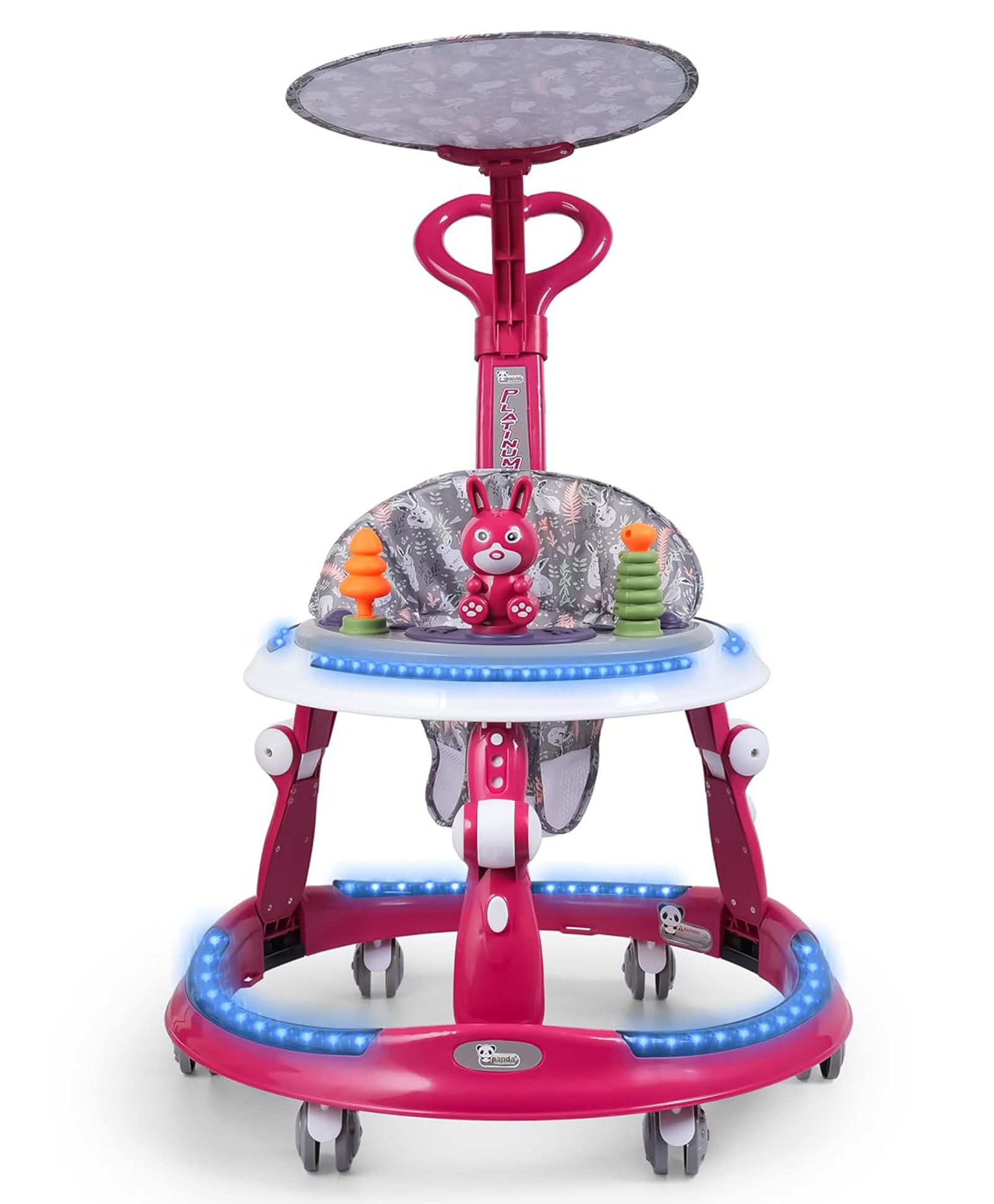 JoyRide Platinum Baby Walker 6-24 Months | Adjustment Walker for Kids Boy and Girl with Integrated RGB Lights, Switchable Food & Musical Toy Tray Activity Walker-picture-6