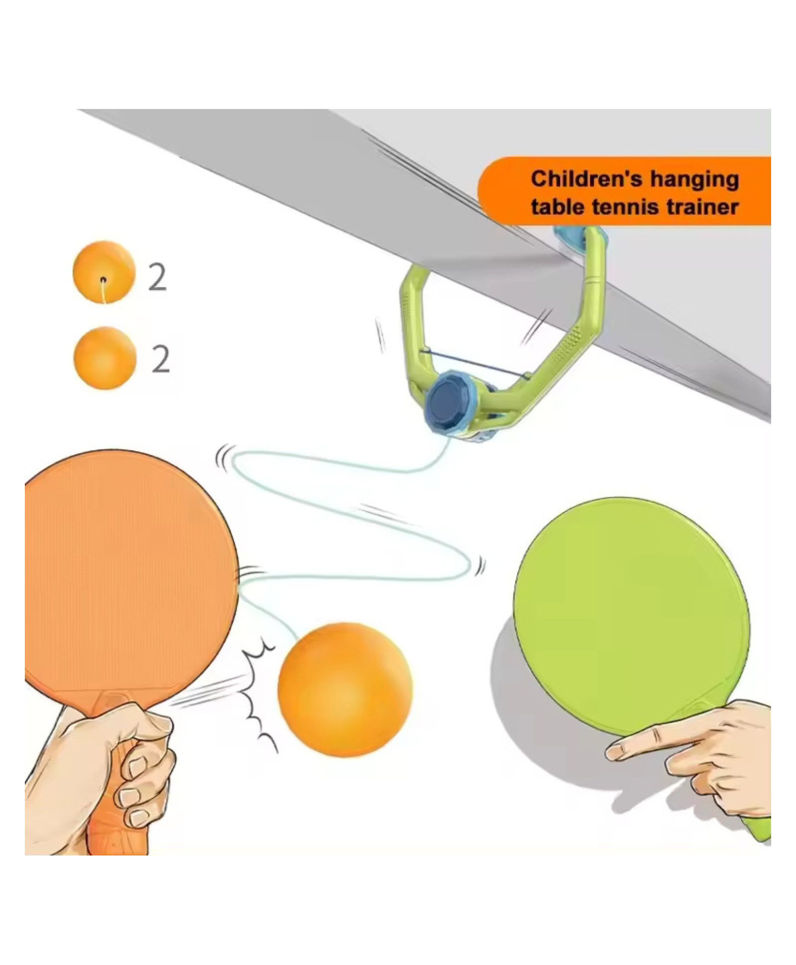 Oskart Indoor Table Tennis Trainer Set games for kids, board games, games, Game, Games, kids games, indoor games, Hand-Eye Coordination for Kids with Hanging Ping Pong Ball Game-picture-22