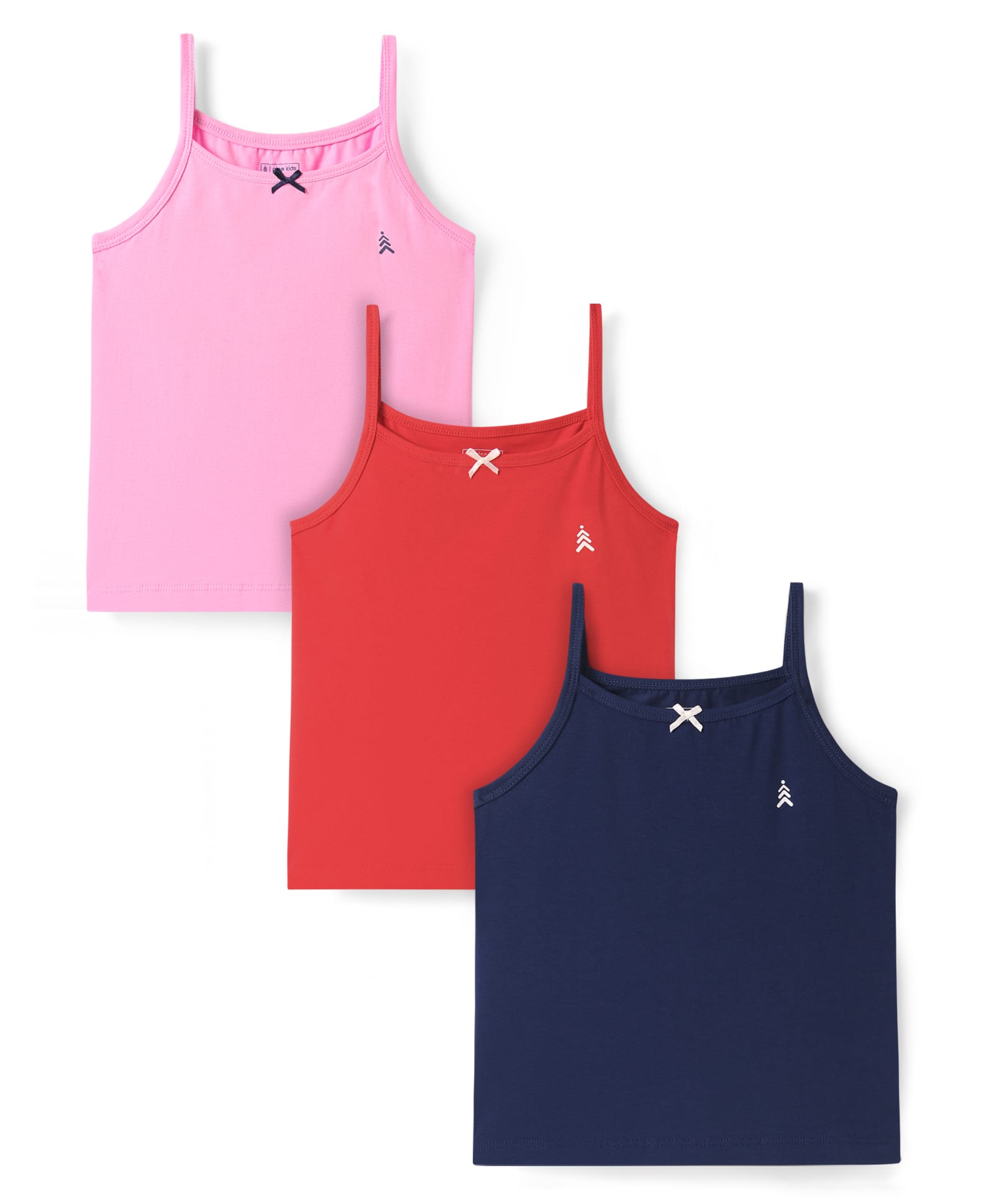 Pine Kids Cotton Elastane Knit Singlet Sleeves Solid Colors Slips Pack of 3 (Color May Vary)-picture-15