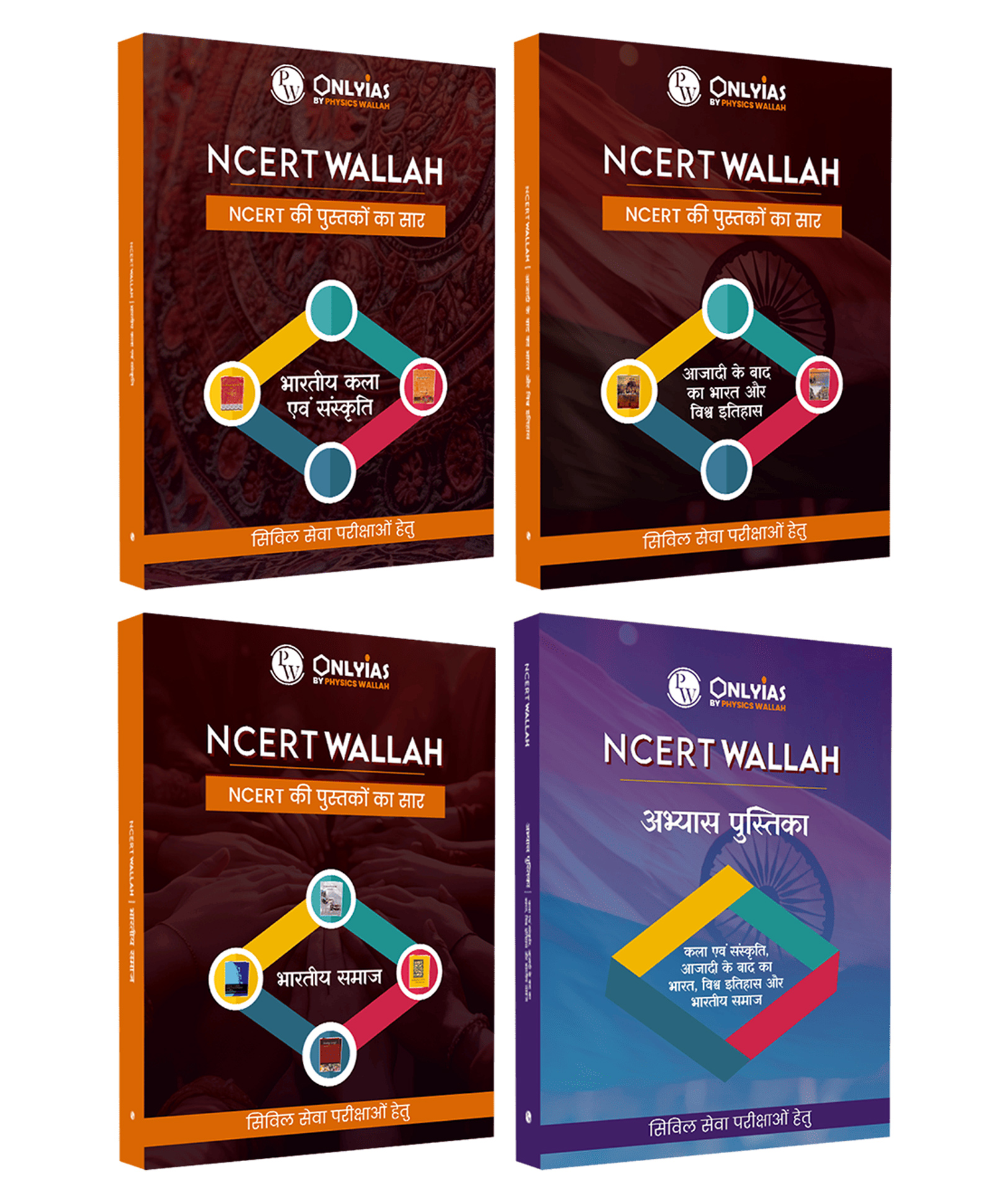 Physics Wallah UPSC NCERT Wallah Hindi Art & Culture, India & World History After Independence, Indian Society, Practice Workbook Combo Set of 4 Books | Maps, Diagrams, Flowcharts, Thinking Points-image-12