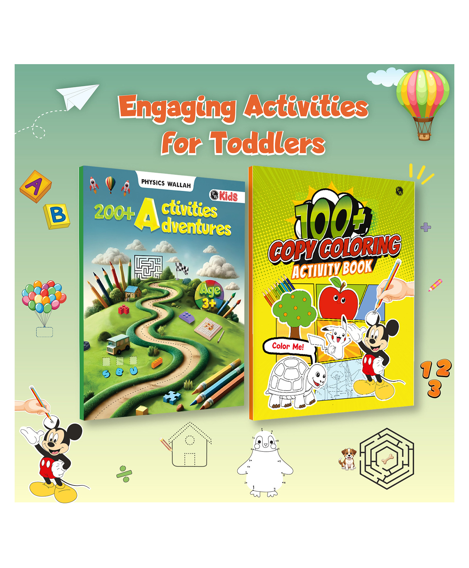 Activity Book with Copy Coloring Book Combo Set of 2 Books For Kids Aged 3+ Years Old | Puzzles, Mind Games, Maze & Challenges Filled Activity Book For Growing Kids & Screen-Free Fun - English-image-45