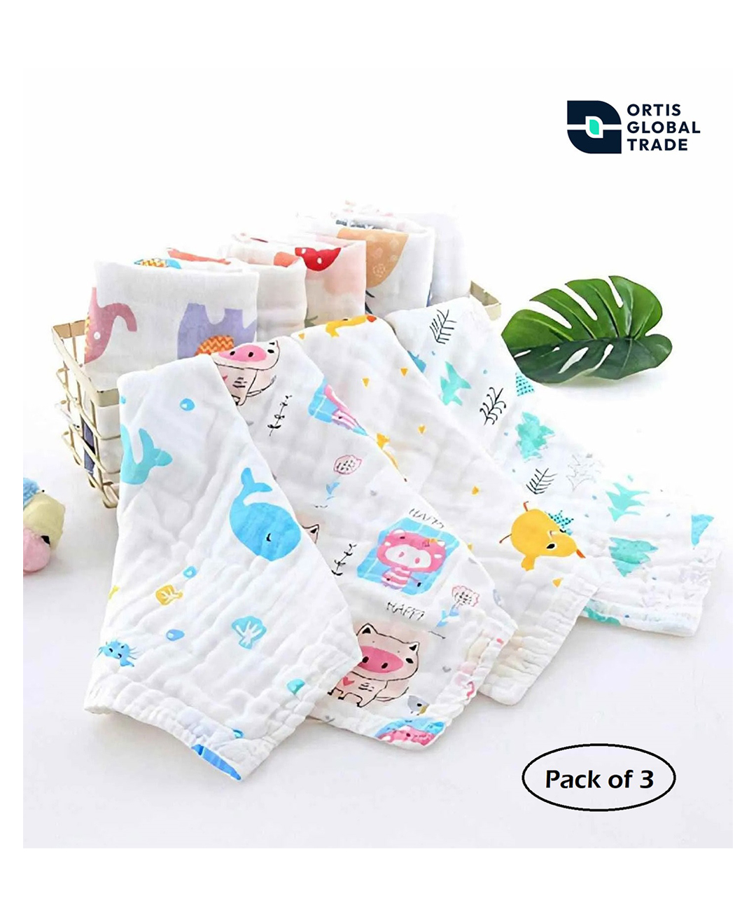 Ortis baby napkin Printed Color Square Scarf (pack of 3) (Print&Color May Vary)-image-20