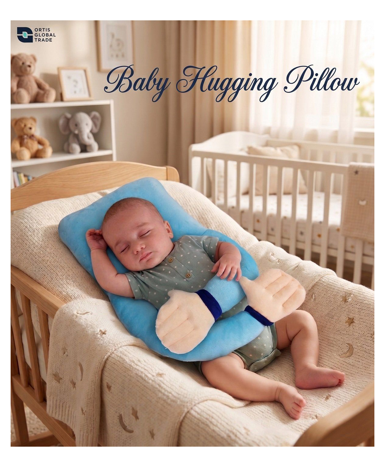 Ortis Baby Hugging Pillow for Head Shaping - Sky Blue-image-18