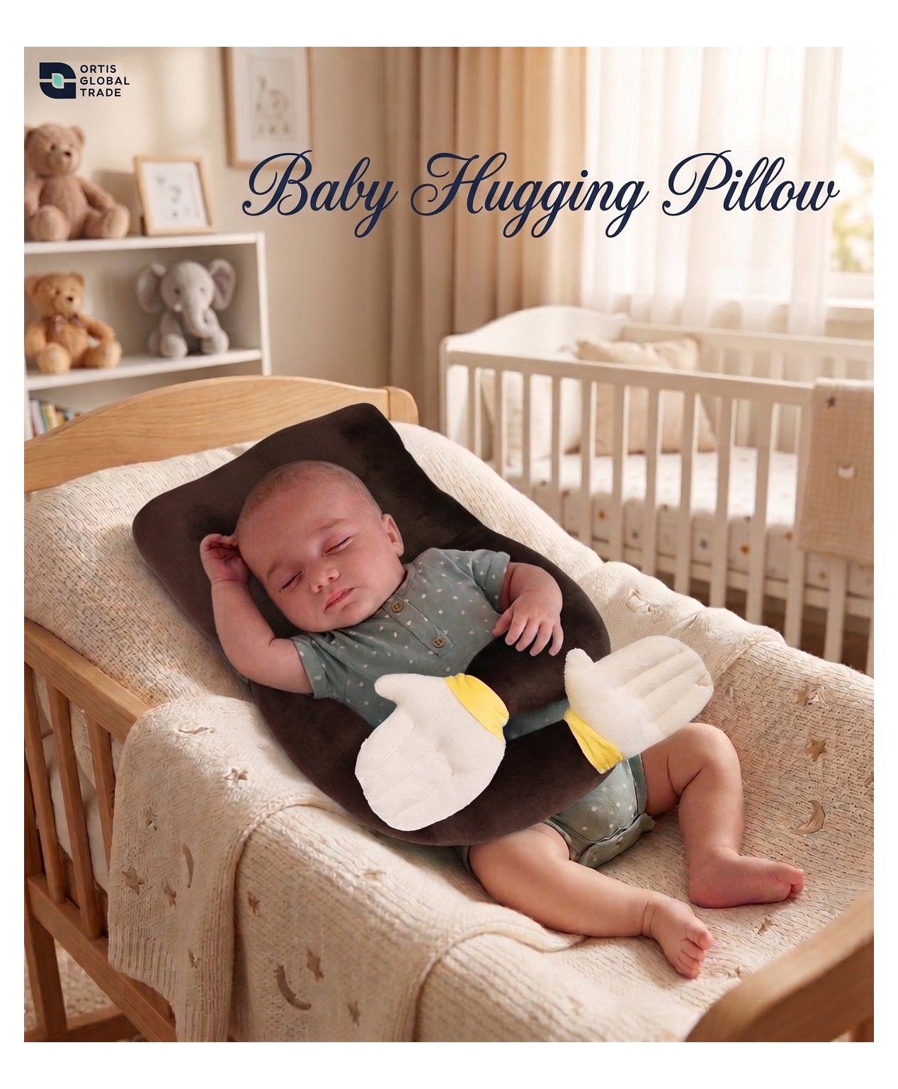 Ortis Baby Hugging Pillow for Head Shaping - Brown-image-49