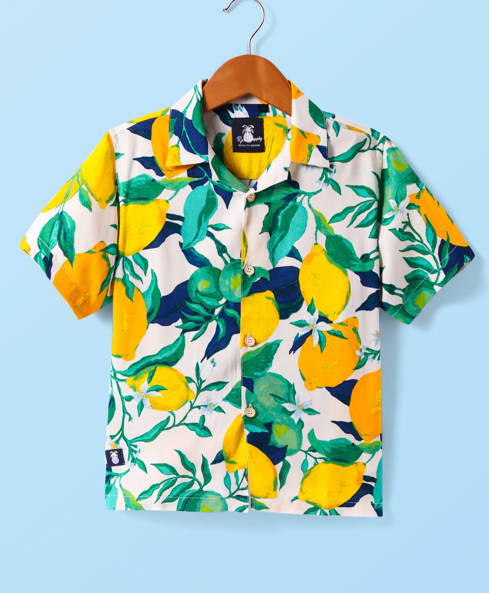 Ruff Cotton Woven Half Sleeves Tropical Theme Printed Shirt - Yellow-picture-13