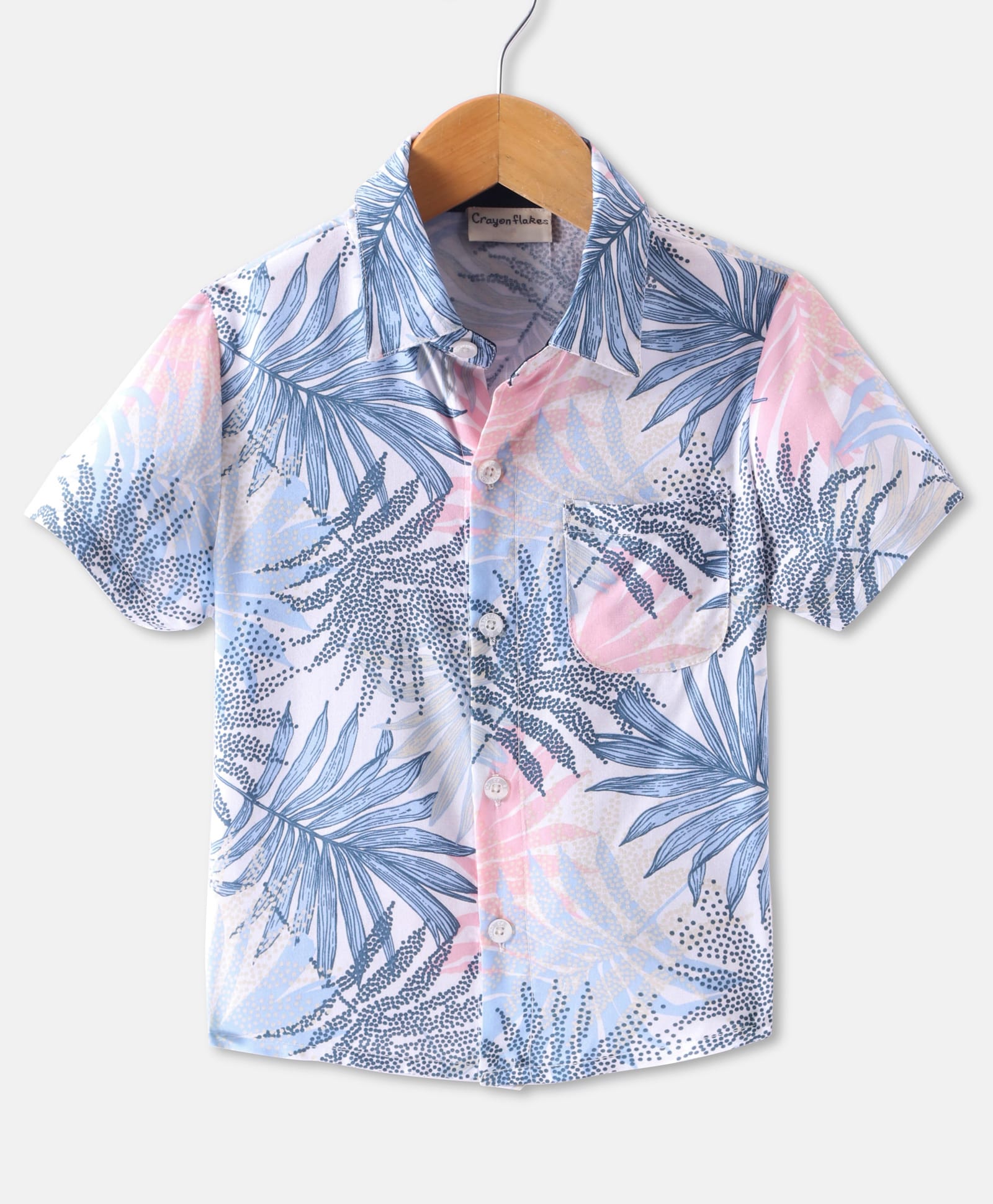 CrayonFlakes Half Sleeves Leaves Printed Shirt - Off White-picture-32