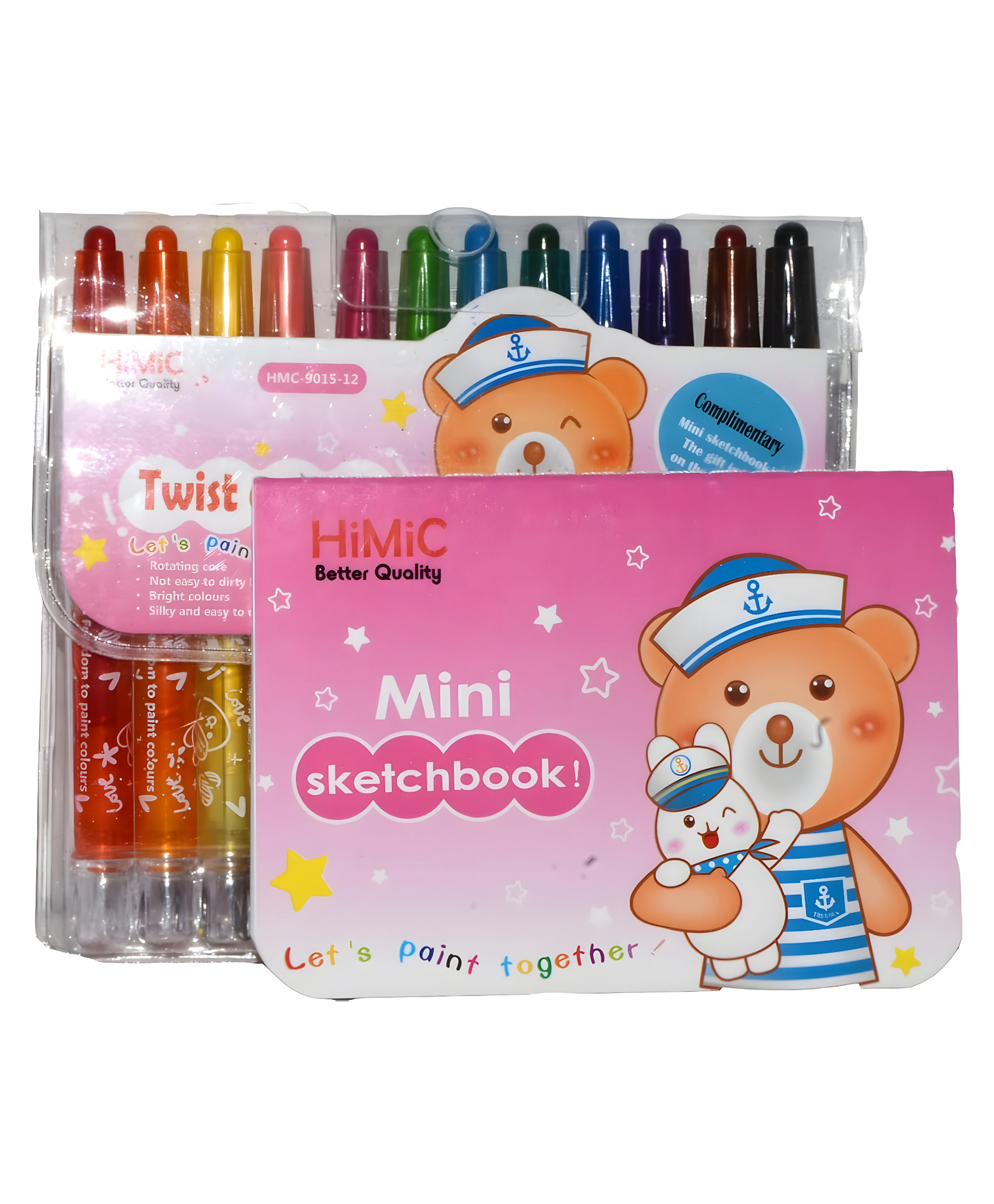 SCHOOLISH Twist Crayons For Kids Crayon Set With Mini Sketchbook For Kids,Coloring Kit For Kids,Crayon For Drawing&Painting For Kids,Art&Craft Kit,Birthday Return Gifts For Kids- PAck of 1- Color May Vary-image-37
