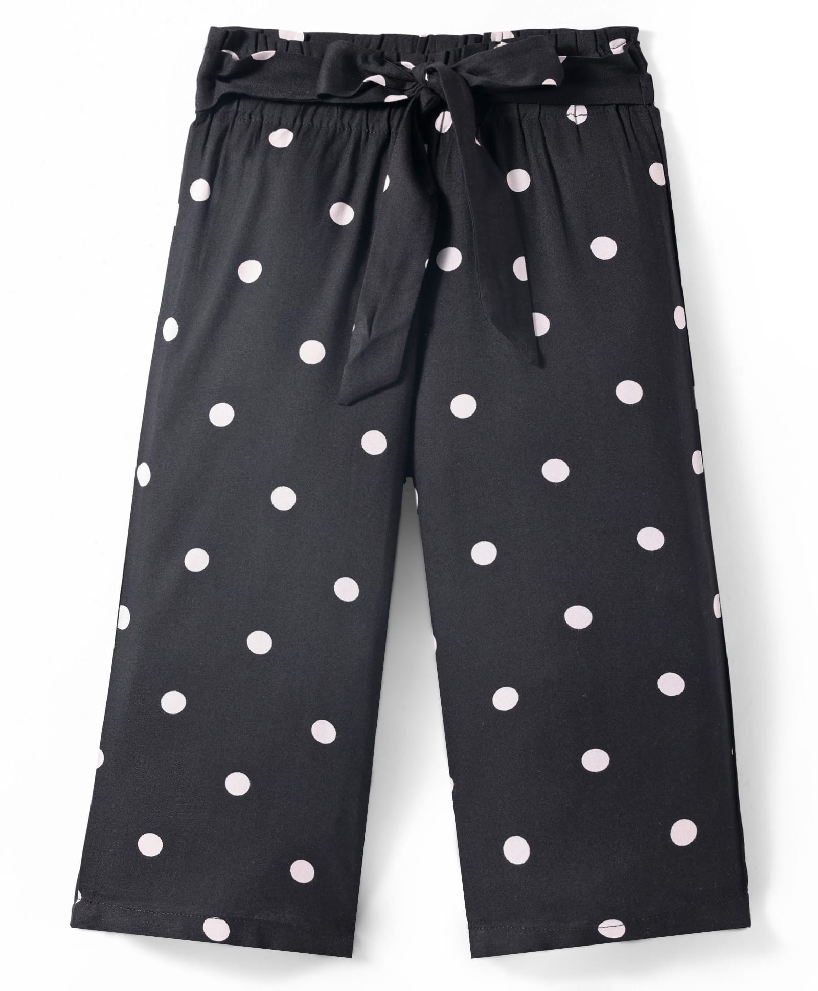 CrayonFlakes Polka Belted Palazzo - Black-image-2