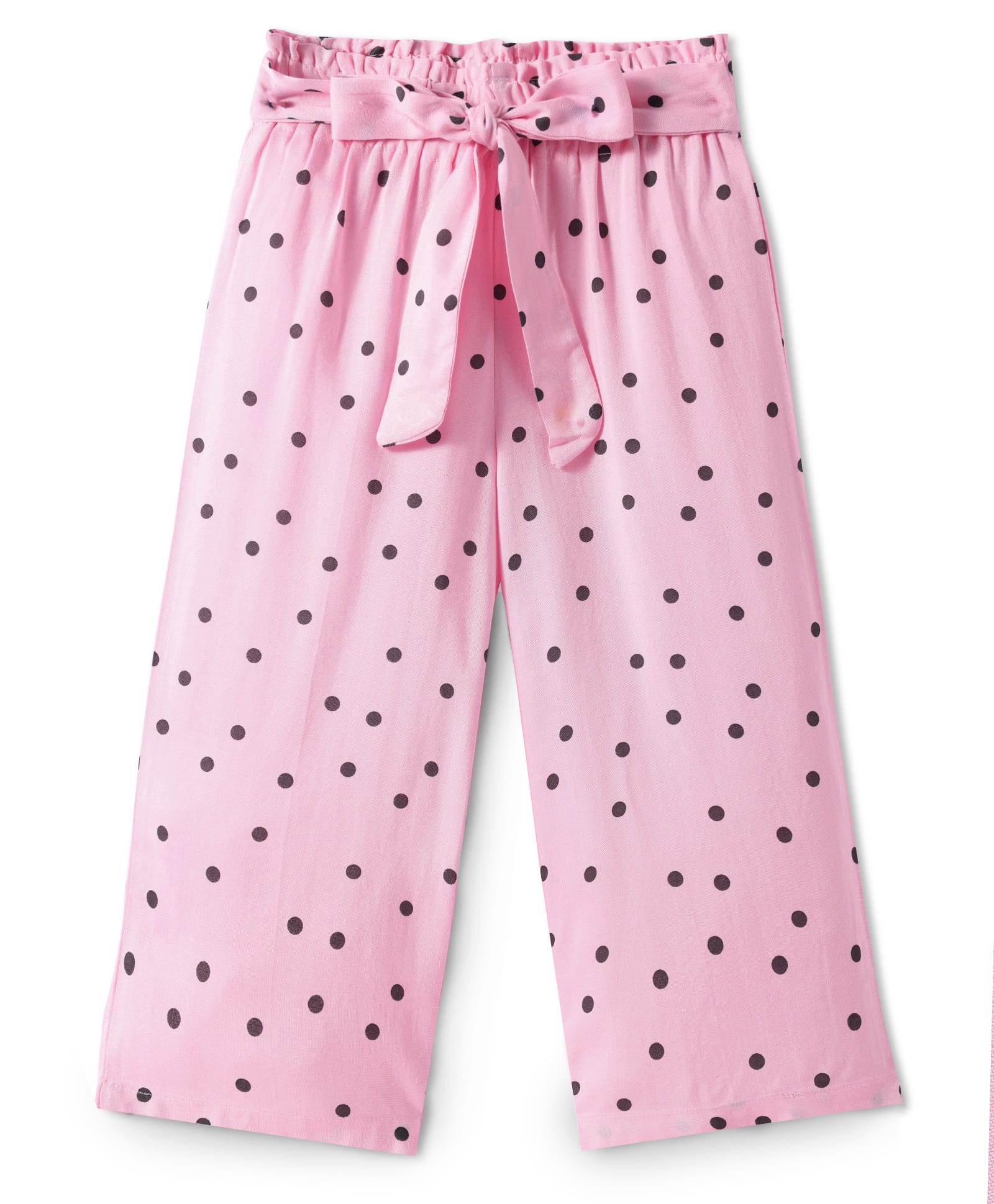 CrayonFlakes Polka Dots Printed Belted Palazzo - Pink-picture-11