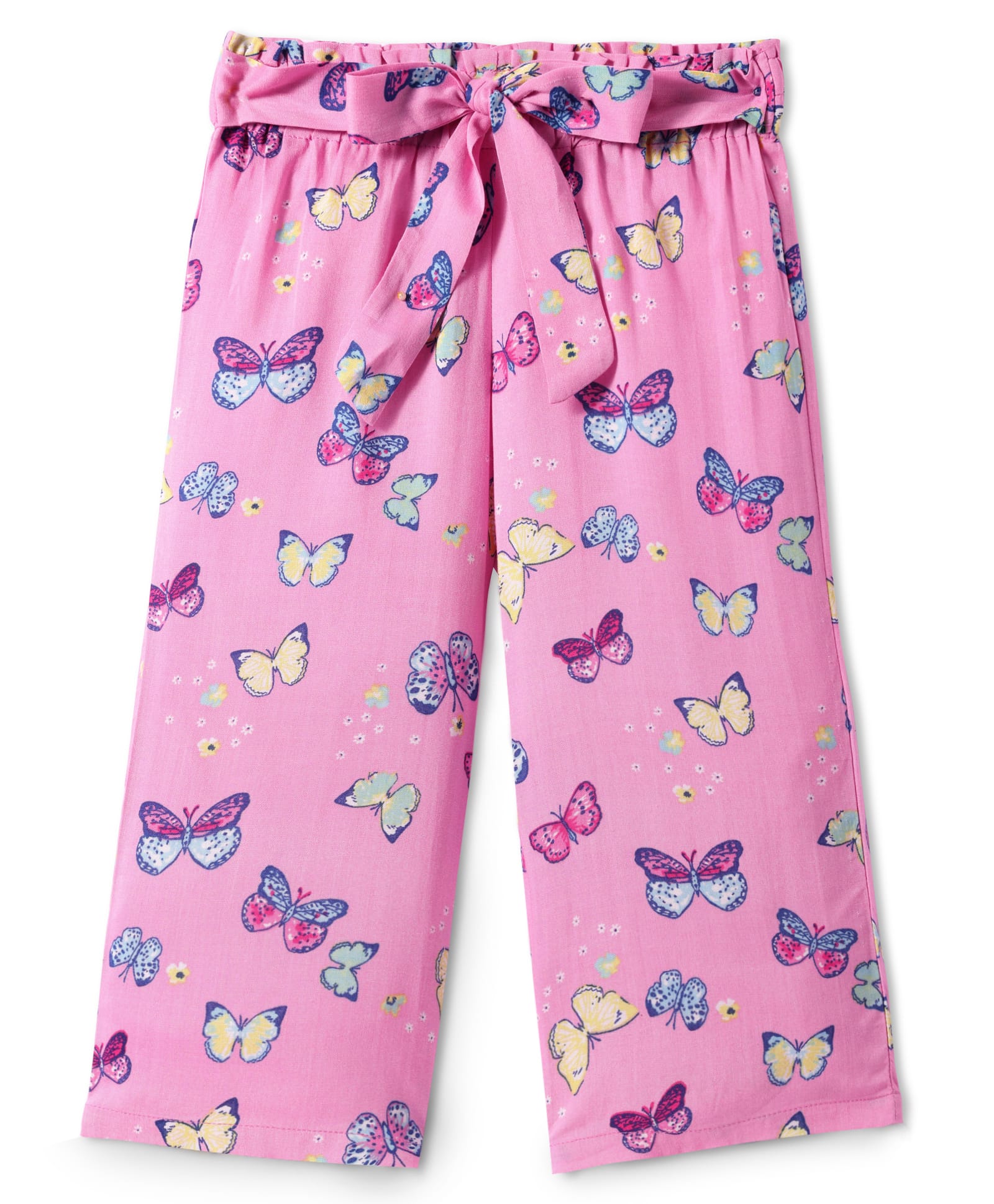 CrayonFlakes Butterfly Printed Belted Palazzo - Pink-image-46