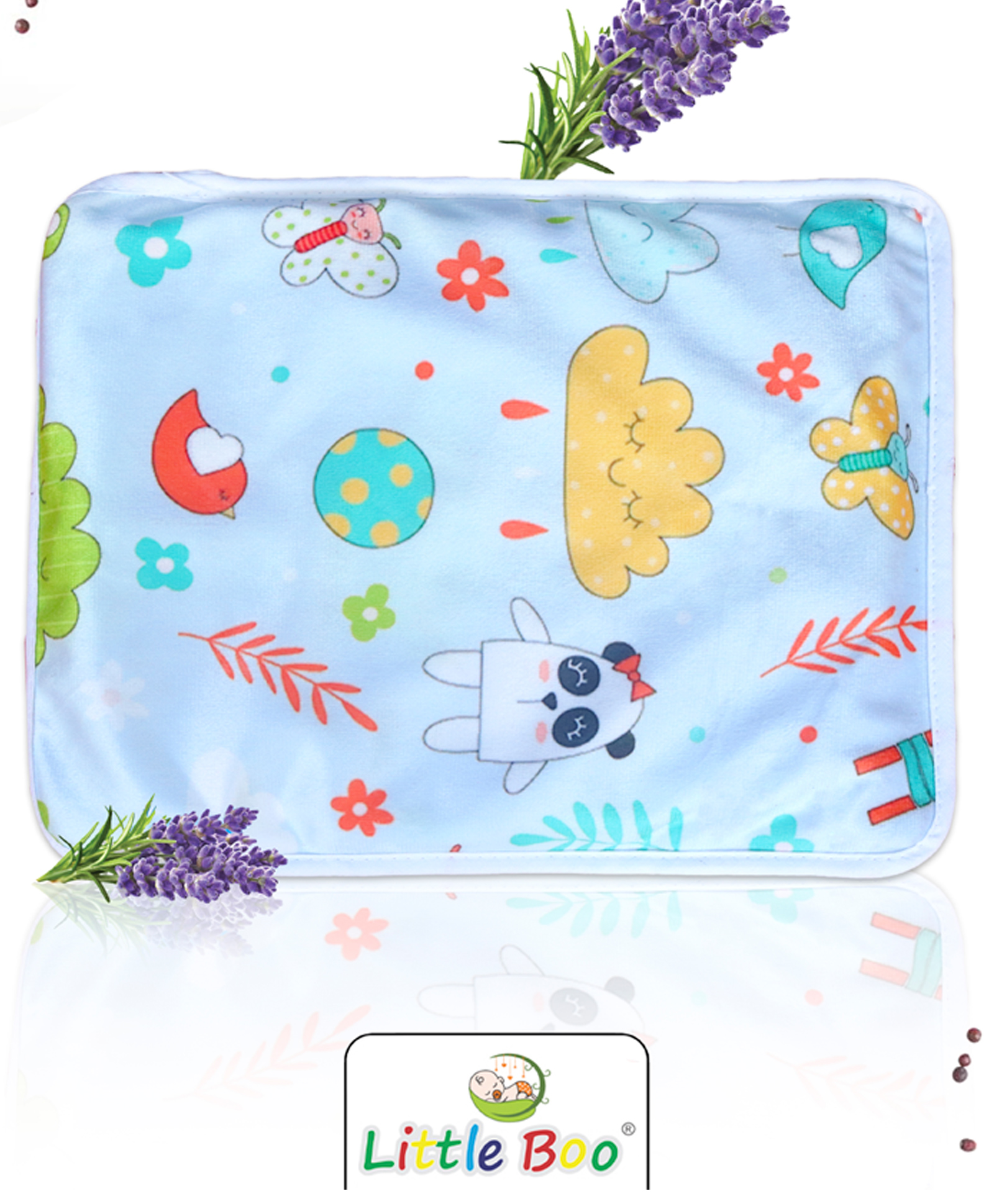 Little Boo Rai Mustard Seed Head Shaping Pillow for Newborn Baby Neck Support -Blue-image-18