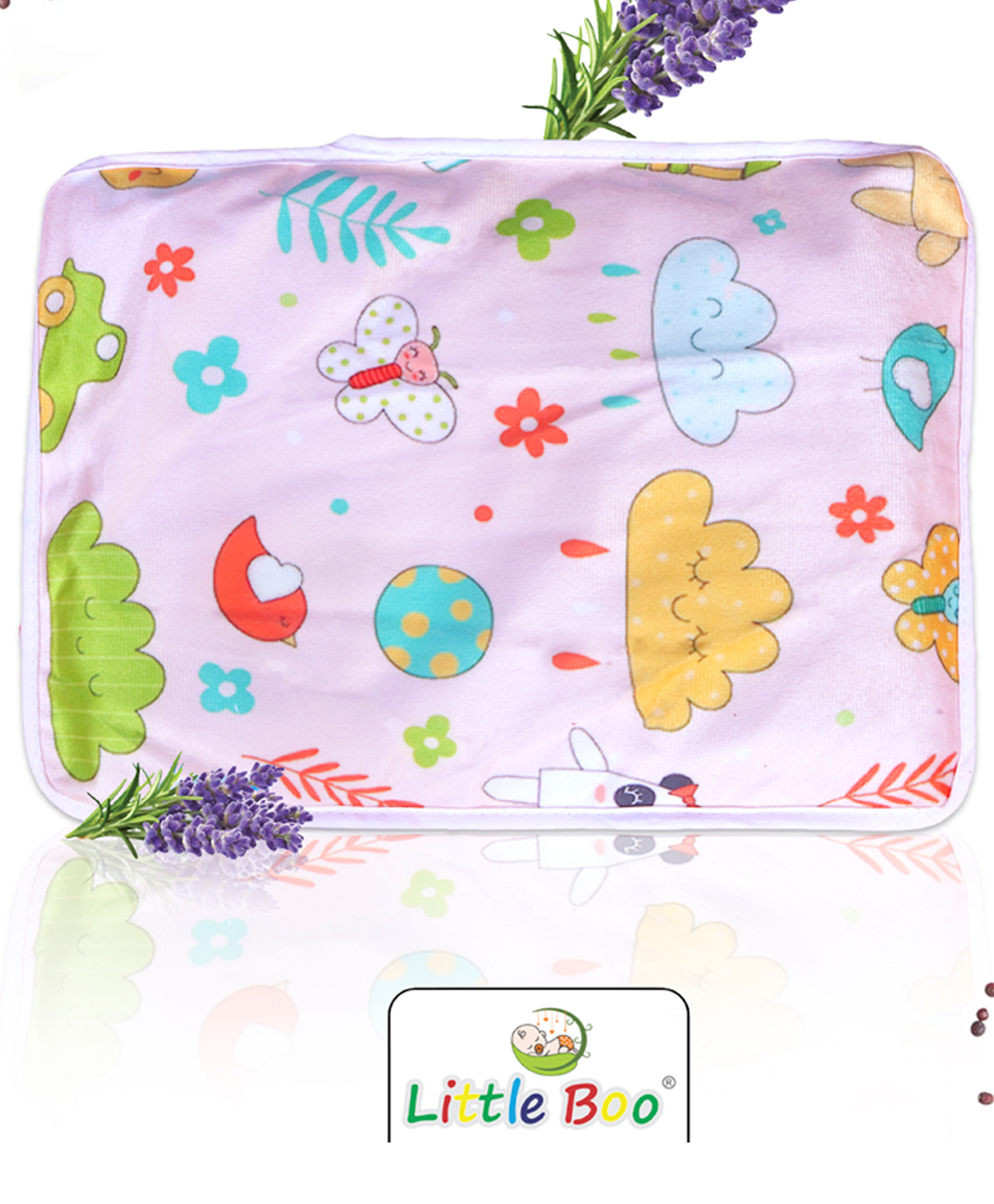 Little Boo Rai Mustard Seed Head Shaping Pillow for Newborn Baby Neck Support - Pink-image-19