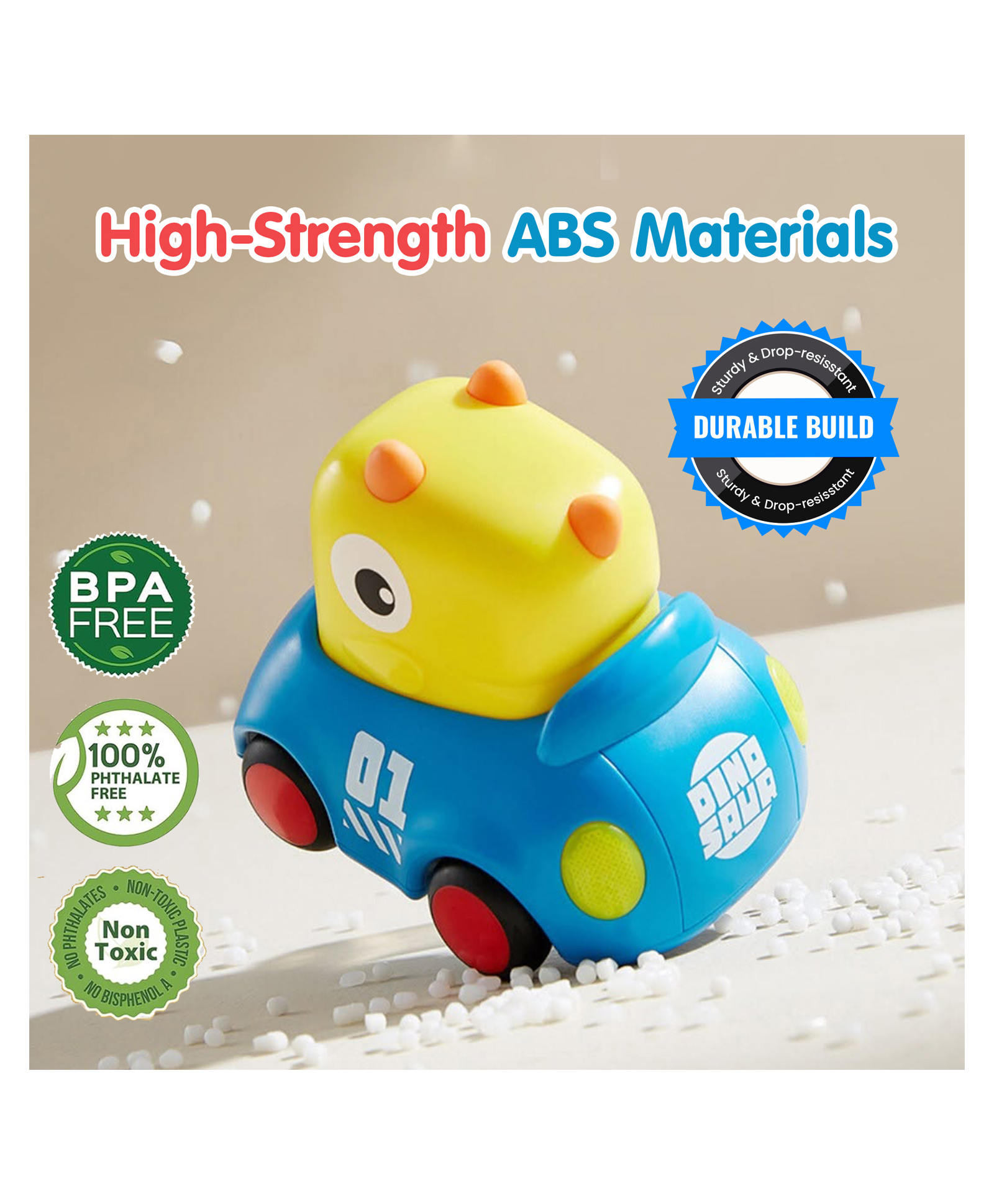 Kidology DinoRacers Push & Go Car SetDinosaur-Themed Friction Cars with Music for Toddlers (12+ Months)Pack of 2-image-37