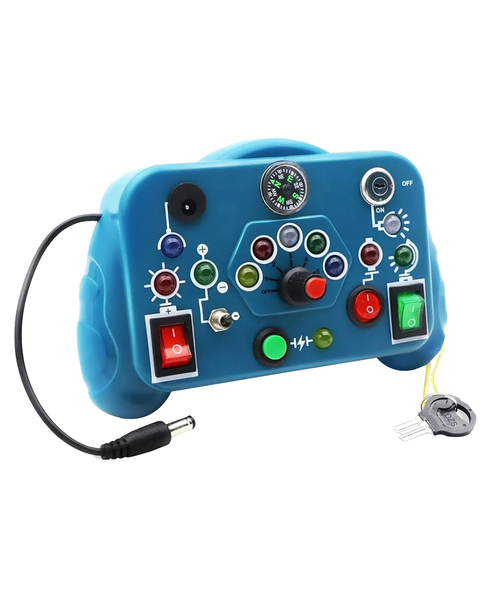 Kidology Toddler Busy Board Sensory & Educational Travel Toy with Switch Light Game, Soft Lighting for Hand-Eye Coordination & Brain Development, Blue-image-19