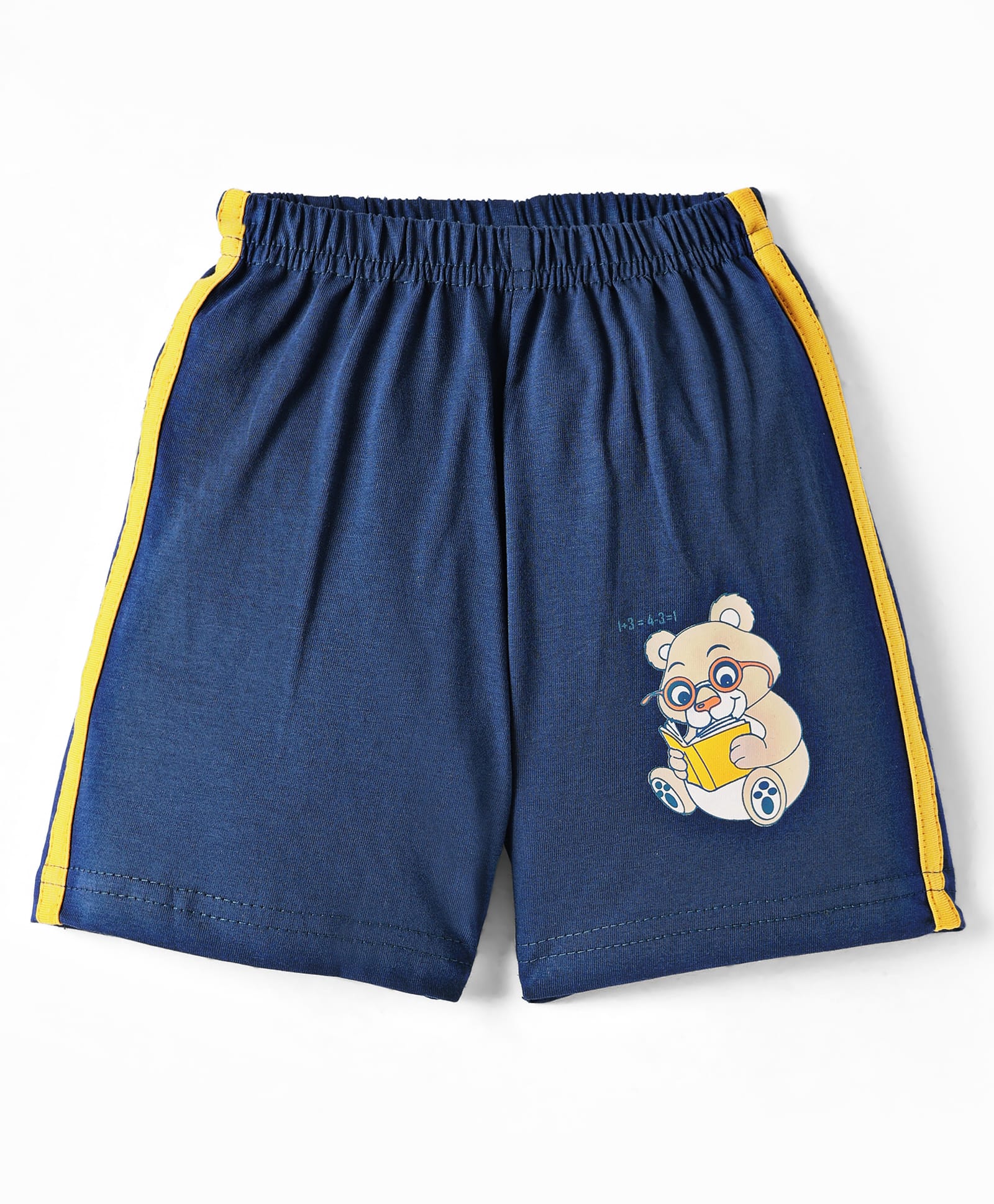 Tango Single Jersey Knit Knee Length Shorts With Teddy Bear Print - Royal Blue-image-45