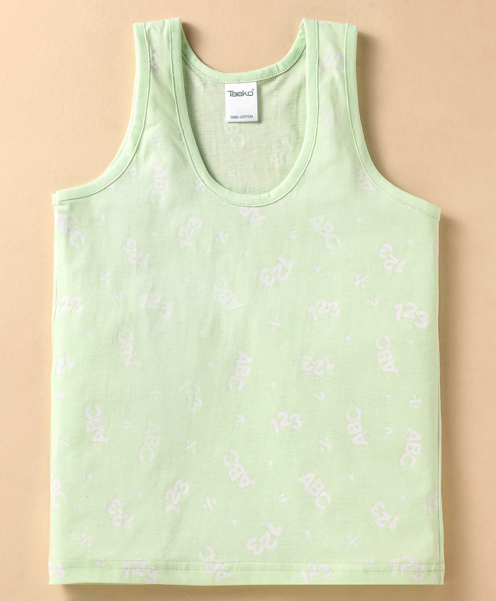 Taeko Single Jersey Knit Sleeveless Solid Colour Vest - Light Green-picture-28